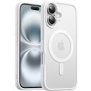 【送料無料】JETech iPhone 16 6.1インチ用 マグネット ケース MagSafeに対応 半透明のマット背面 薄型 耐衝撃 カバー (ホワイト)