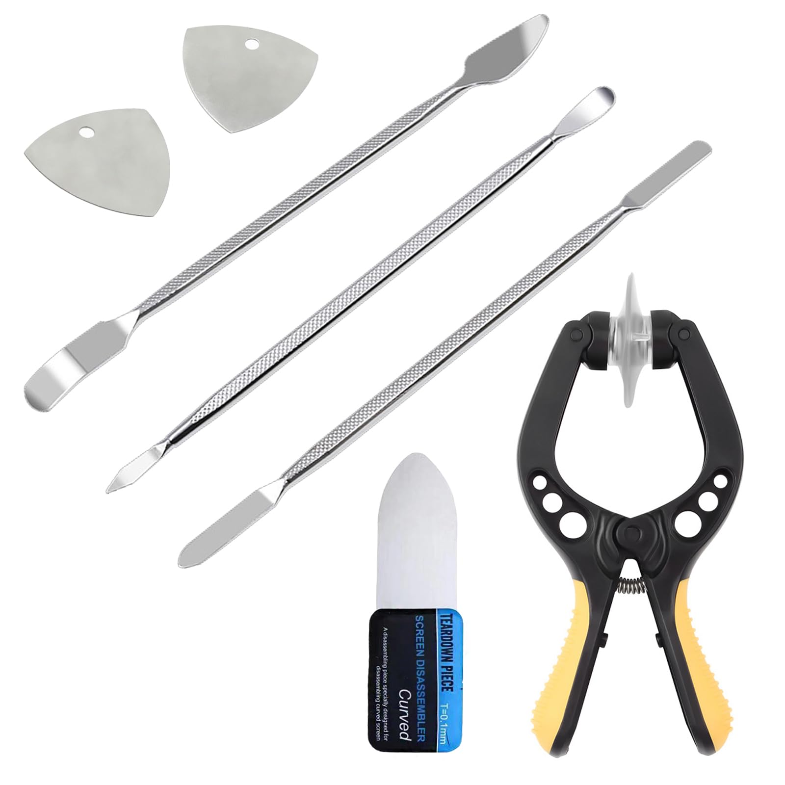 【送料無料】BTtime 曲面スクリーンを分解修理ツール 修復ツール 7点セット 金属 スパッジャー 修理ツールキット 携帯電話の湾曲したLCDスクリーンスパッジャー 携帯/PC/Mac等修理用ツール 超薄型 柔軟