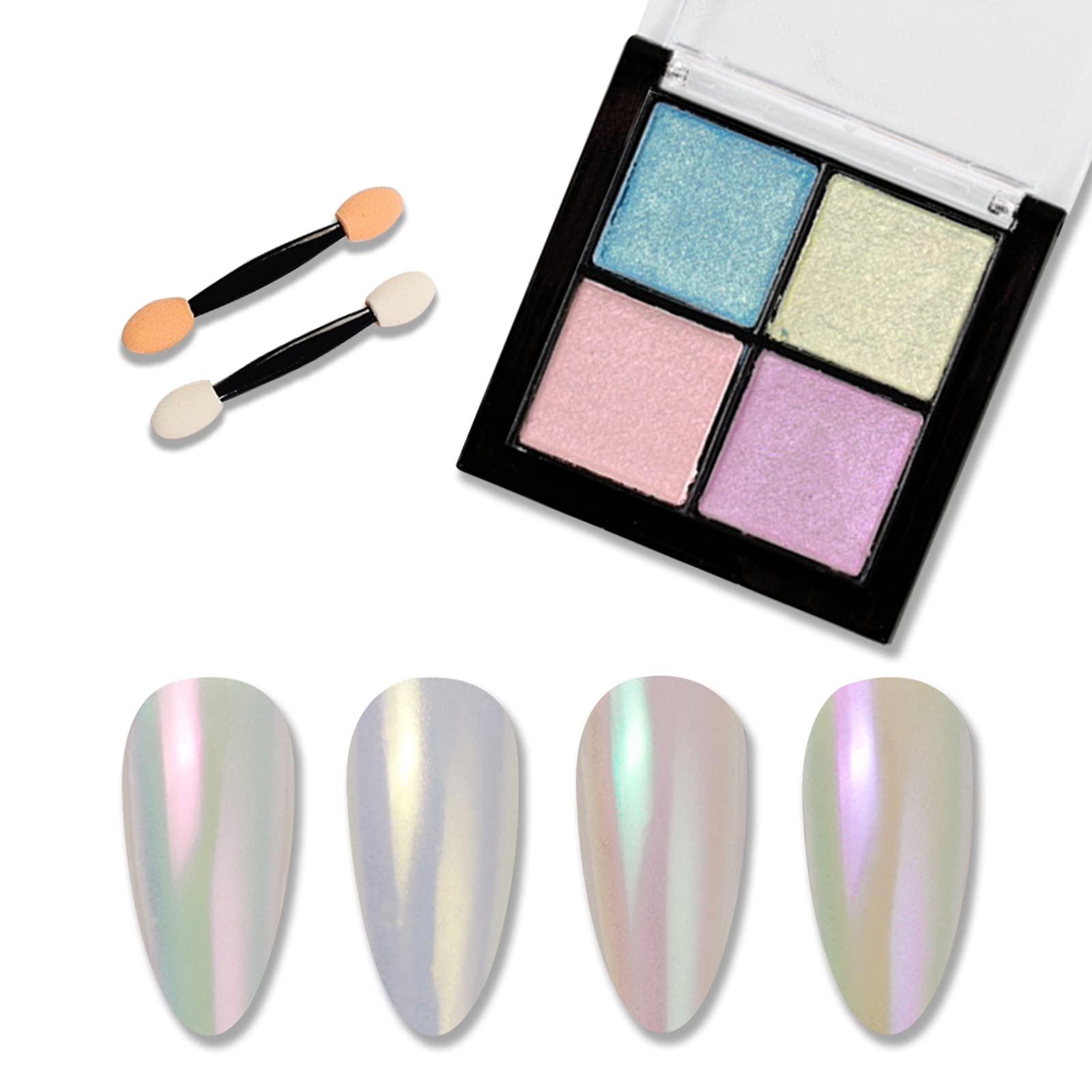 【送料無料】ALLMIRA ミラーネイル パウダー 4色パレット ミラーパウダー オーロラパウダー ジェルネイ..