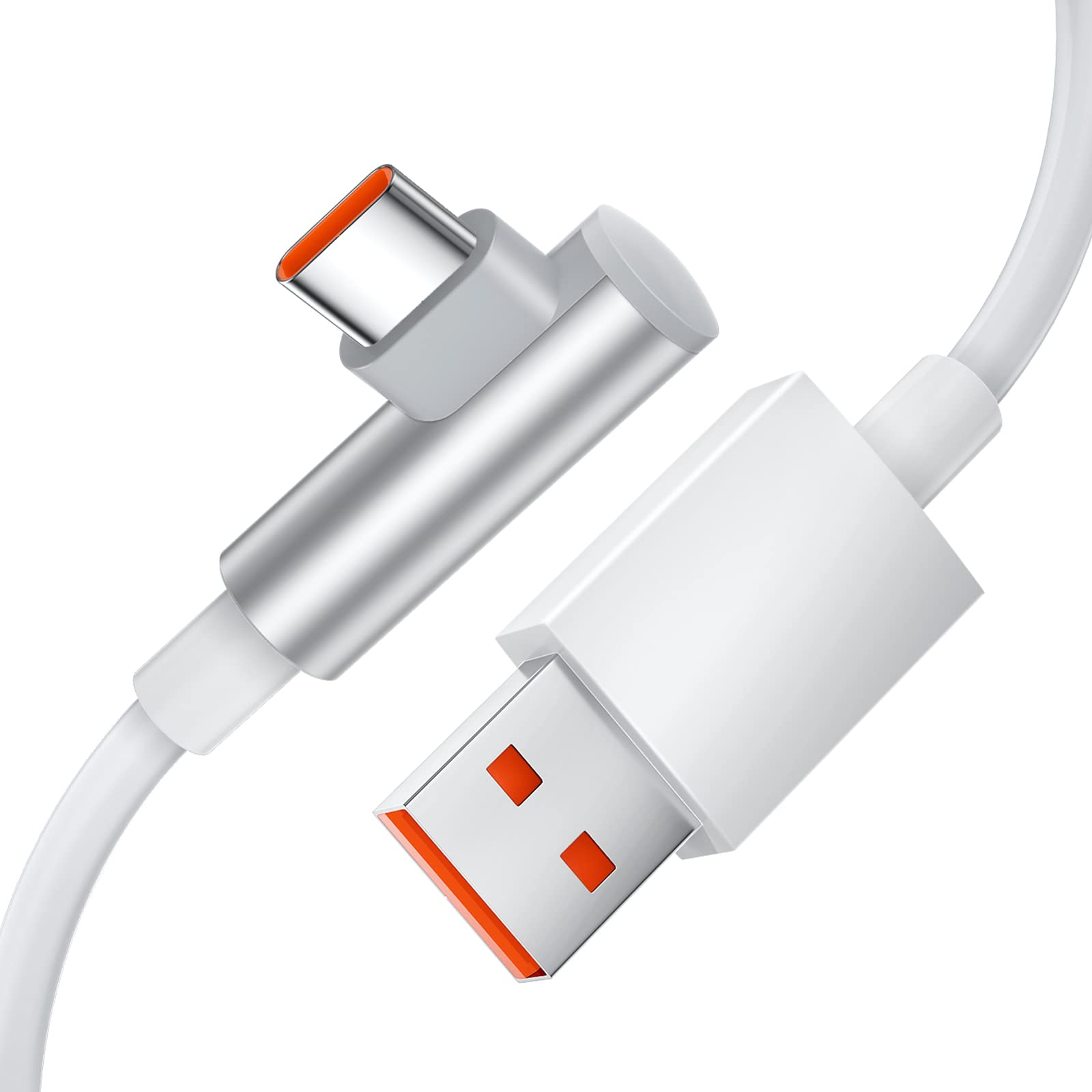 USB Type-C ケーブル 6A 120w Xiaomi専用 USBC ケーブル 急速充電 1.8m L字型 対応xiaomi 12 11Tpro/Redmi Note 11/Black Shark turbo charge/ハイパーチャージ 120W/67W/33W/18w多対応 redmi note 11pro/mi 11 lite 5g/Mi 12/POCO F4 GT/Black Shark 5/5 Proなど適用 デ