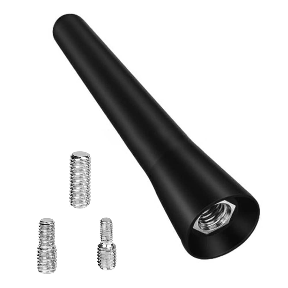 【送料無料】LIKENNY ショートアンテナ 車アンテナ ラジオアンテナ カーボンアンテナ 車用 AM/FM アンテナ（ブラック/6.5cm) 汎用 高感度