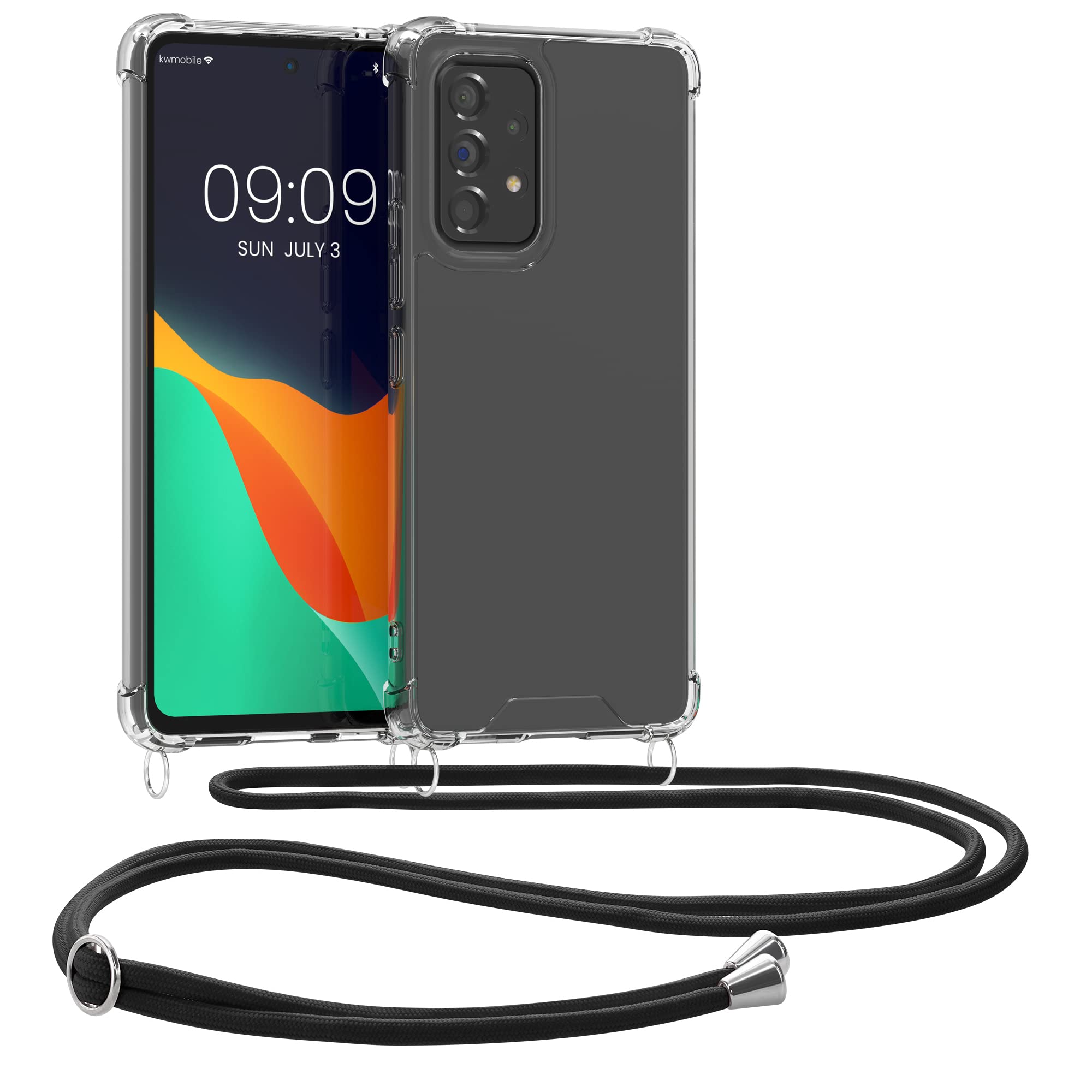 【送料無料】kwmobile スマホショルダー Samsung Galaxy A53 5G対応 ケース - ショルダー クリア TPU カバー ストラップ付き - 肩掛け 首掛け 耐衝撃
