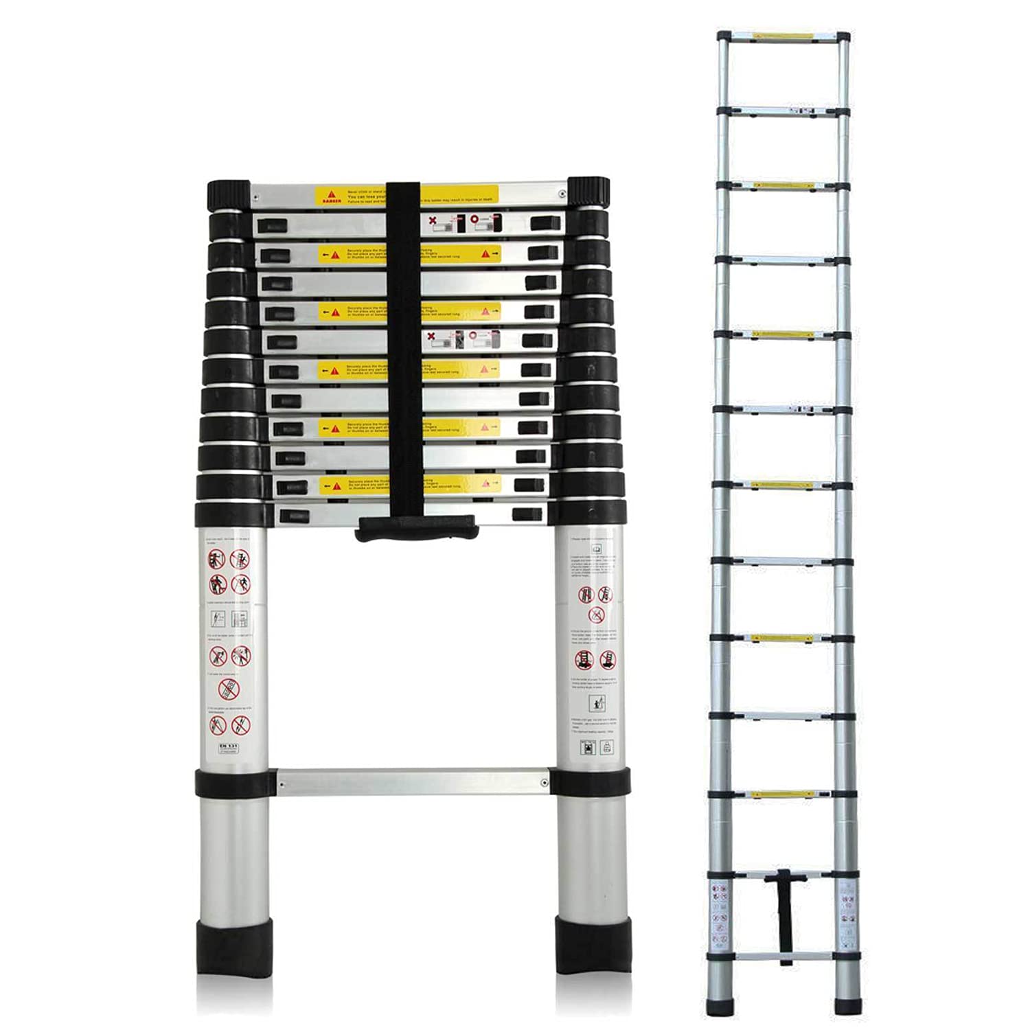 【送料無料】DayPlus 伸縮はしご 最長3.8 m (12.5 ft) 折り畳み伸縮梯子 多機能アルミはしご 持ち運び..