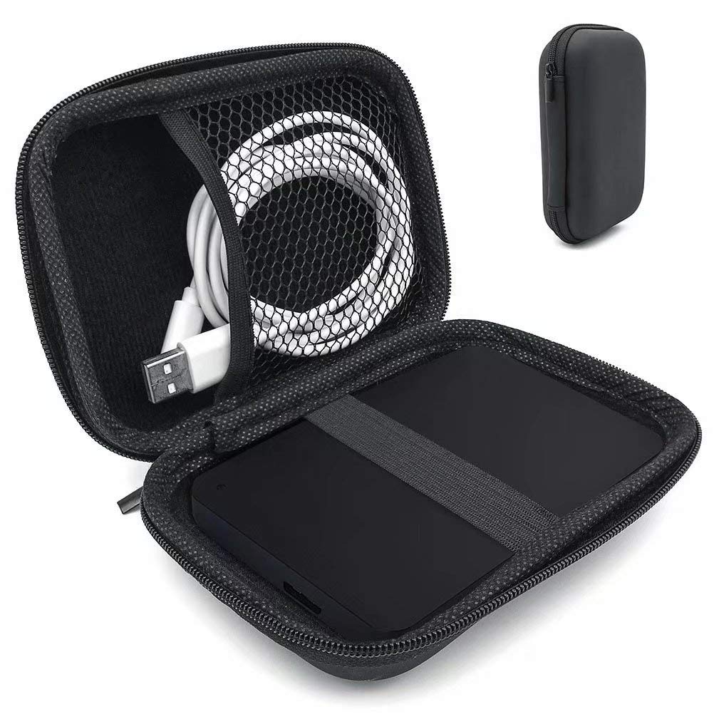 【送料無料】Doyeemei 多機能収納ボックス 2.5型HDD保護収納ケース 本体/ケーブル用別収納タイプ 2.5インチHDD保管バッグ ケース ハードディスク ブラック