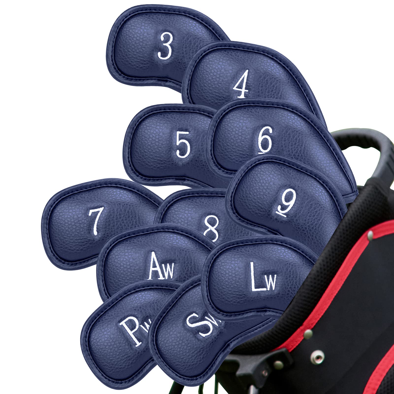 【送料無料】CRAFTSMAN(クラフトマン) ゴルフアイアンカバー マジックテープ開閉 ヘッドカバー セット 12枚入り(3〜9、Aw、Pw、Sw、Lw、Lw...