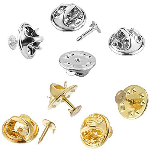 【送料無料】【BEAUTY PLAYER】ピンバッジ 留め具 蝶タック 10mm 60組セット バタフライ型留め具 ピンズ 貼付用 母の日のプレゼント (ゴール...