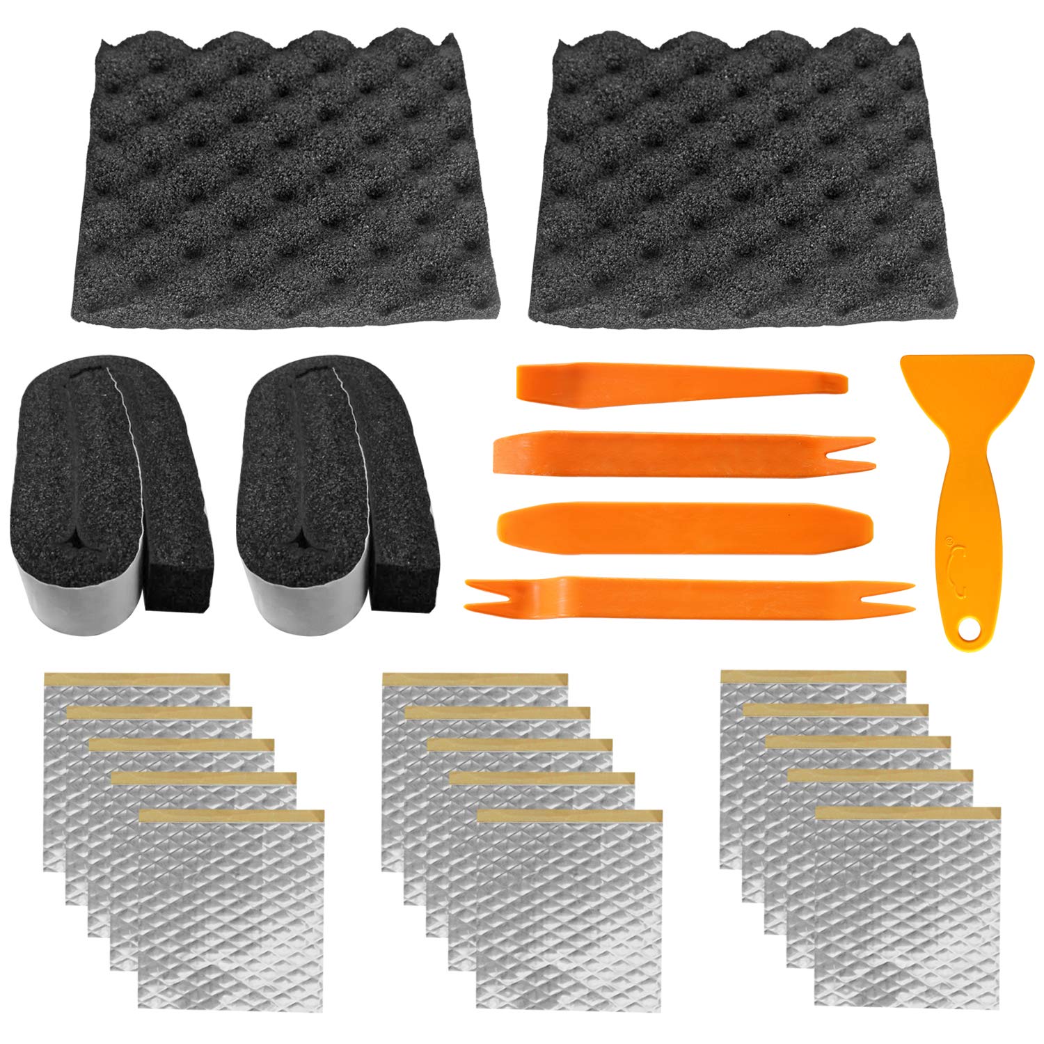 【送料無料】ZHUBANG 防音材料 スピーカー用防音テープ スピーカー背面制振吸音材 制振シート 防音フォームパネル 断熱マット吸音マットシート 自動車用断熱...