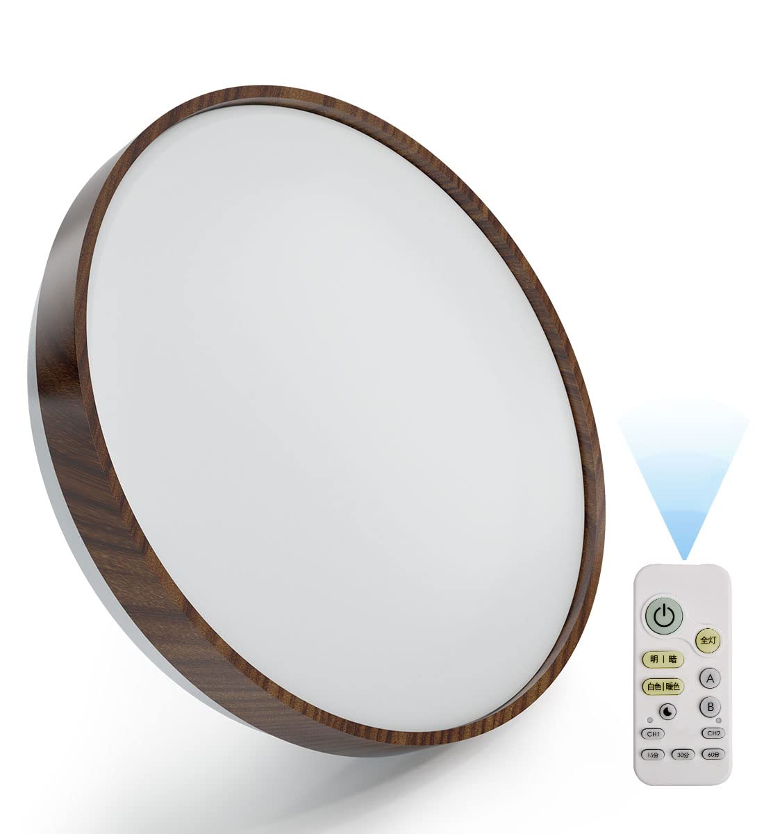 【送料無料】POOPEE LEDシーリングライト 6畳 リモコン付 木目調 無段階連続調光・調色 昼光色 電球色 30W 3300LM 豆球常夜灯モード メモリ機能 15分/30分/60分スリープタイマー 和風 天井照明器具 和室 部屋 玄関 寝室 洗面所 台所 日本語説明書 PSE認証済み