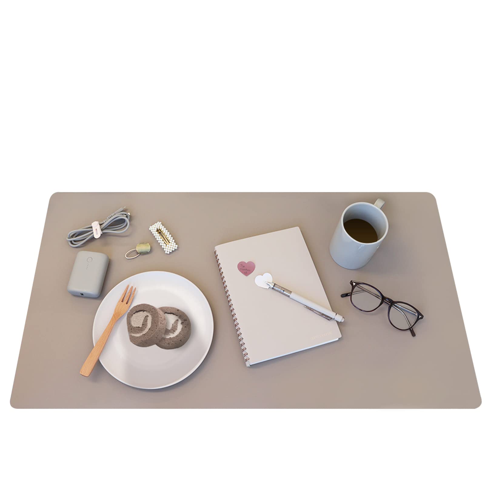 【送料無料】MOTTERU(モッテル) デスクマット すべり止め 耐水 耐熱 オフィス デスク 学習机 マウスパッド 手入れ簡単 丈夫 多機能 デスクを守る オシャレ 上品 PUレザー 薄い 大型 サイズ約750(W)×400(D)mm 無地 ラテグレージュ MOT-DESKMAT-GY