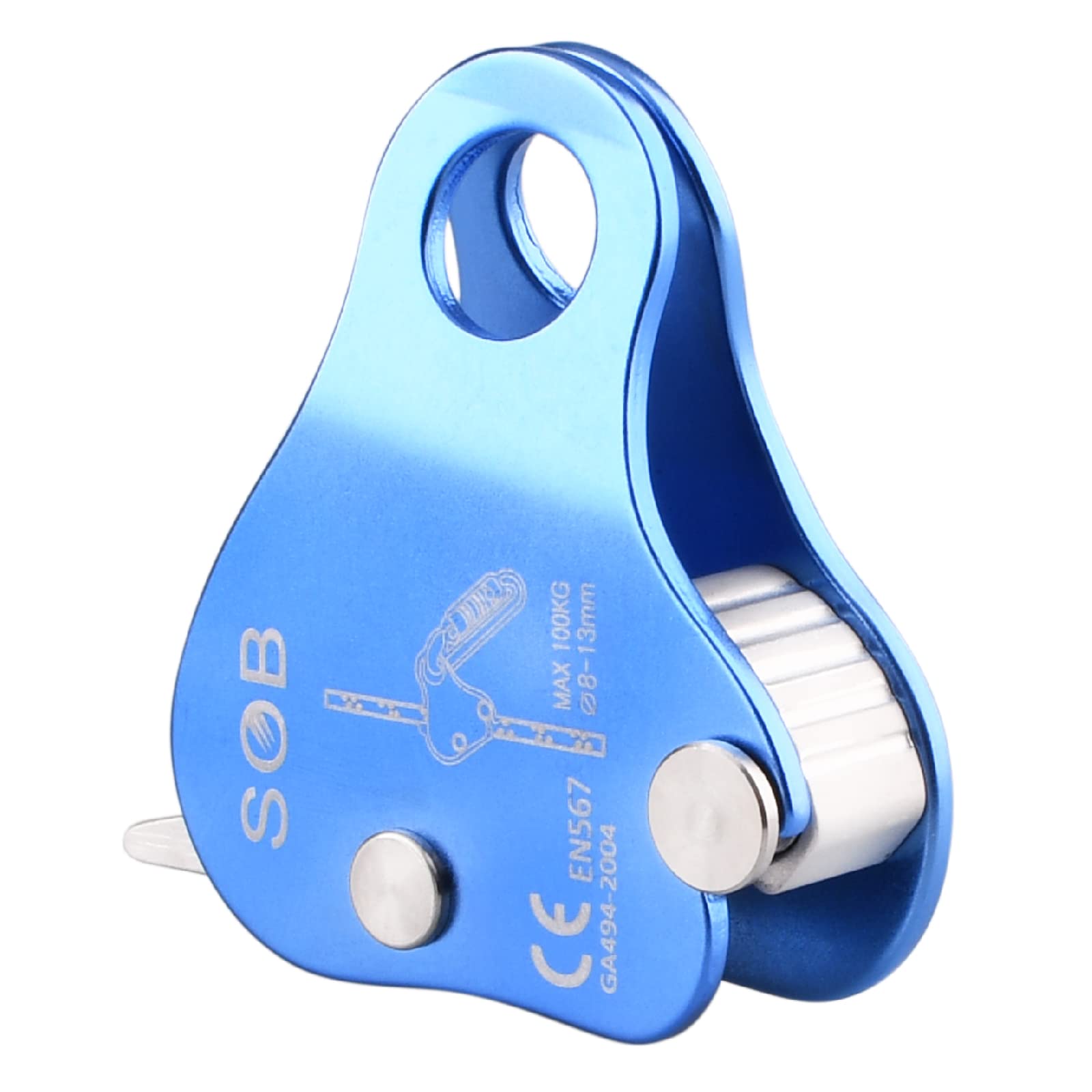 【送料無料】TRIWONDER クライミング プーリー 滑車 マイクロプーリー 登山 運搬 輸送 ツリークライミング Climbing Pulley (シングルプーリー - ブルー)