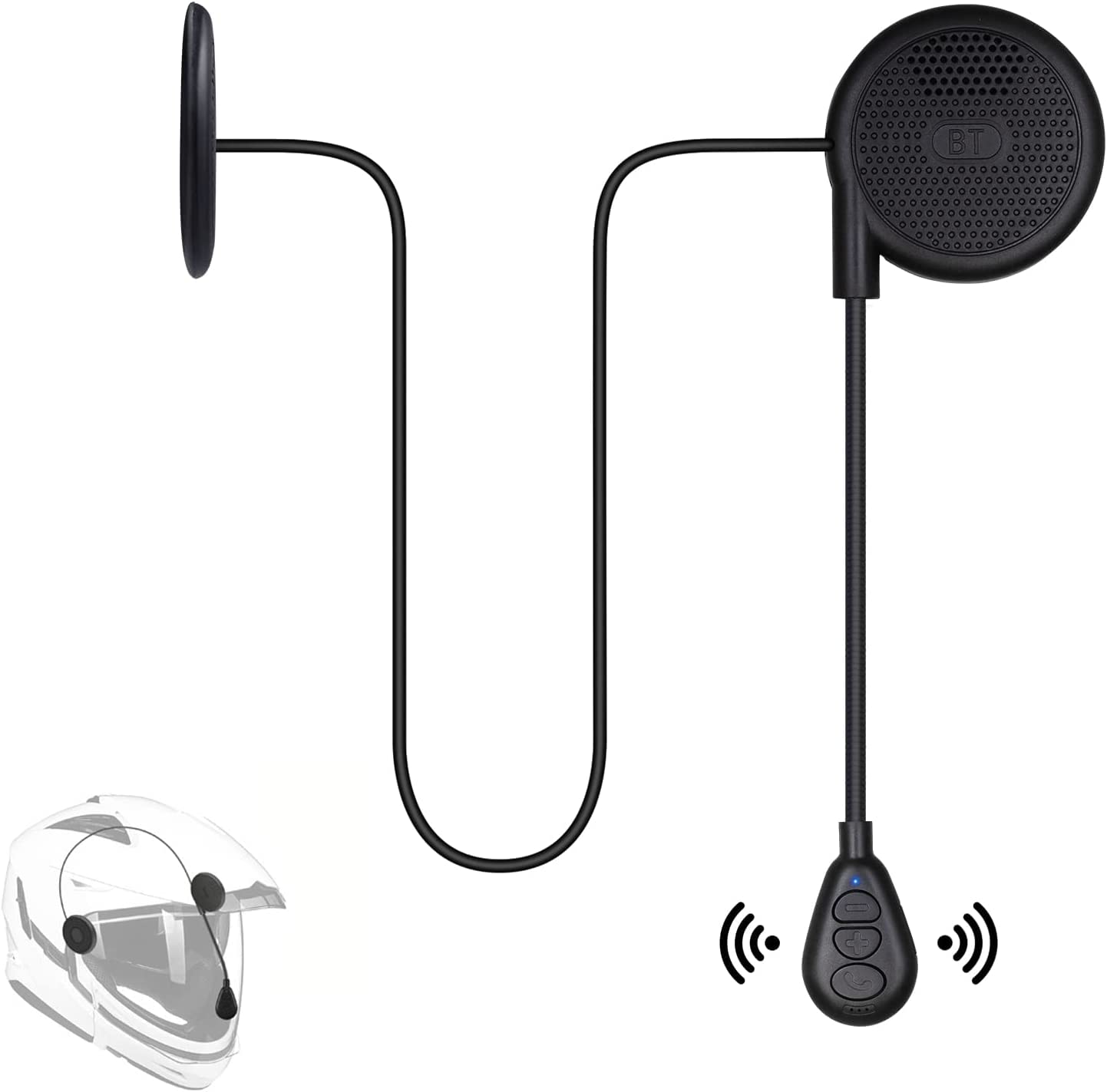 SETHDA バイク用イヤホン インカム ブルートゥース5.0 自動受信ワイヤレス イヤホンマイク 薄型 ヘルメット スピーカー bluetooth 通信 音楽再生 ノイズリダクション 2台同時接続 オートバイ ヘッドセット ソロツアー 自動応答 音声コントロール サイクリング用 一人用