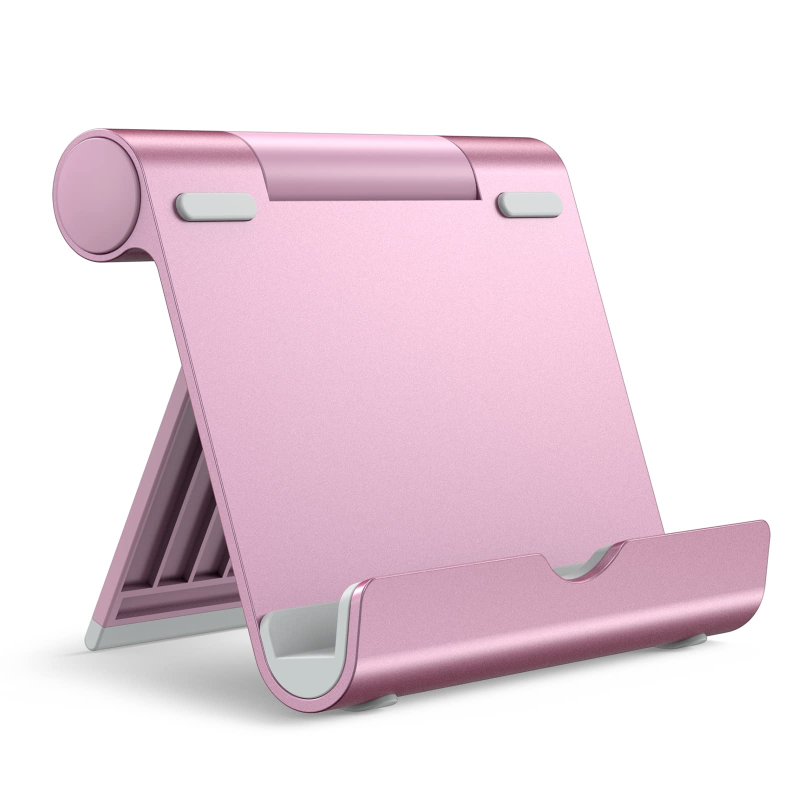【送料無料】JEDirect タブレット スマホ スタンド 角度調整可能 ポータブル アルミ製 iPad 10.2/9.7、iPad Pro 12.9/11、iPad Air 5/4/3/2、 iPad Mini 6/5/4、Kindle/Samsungなどの4-12.9インチに対応 (ローズゴールド)