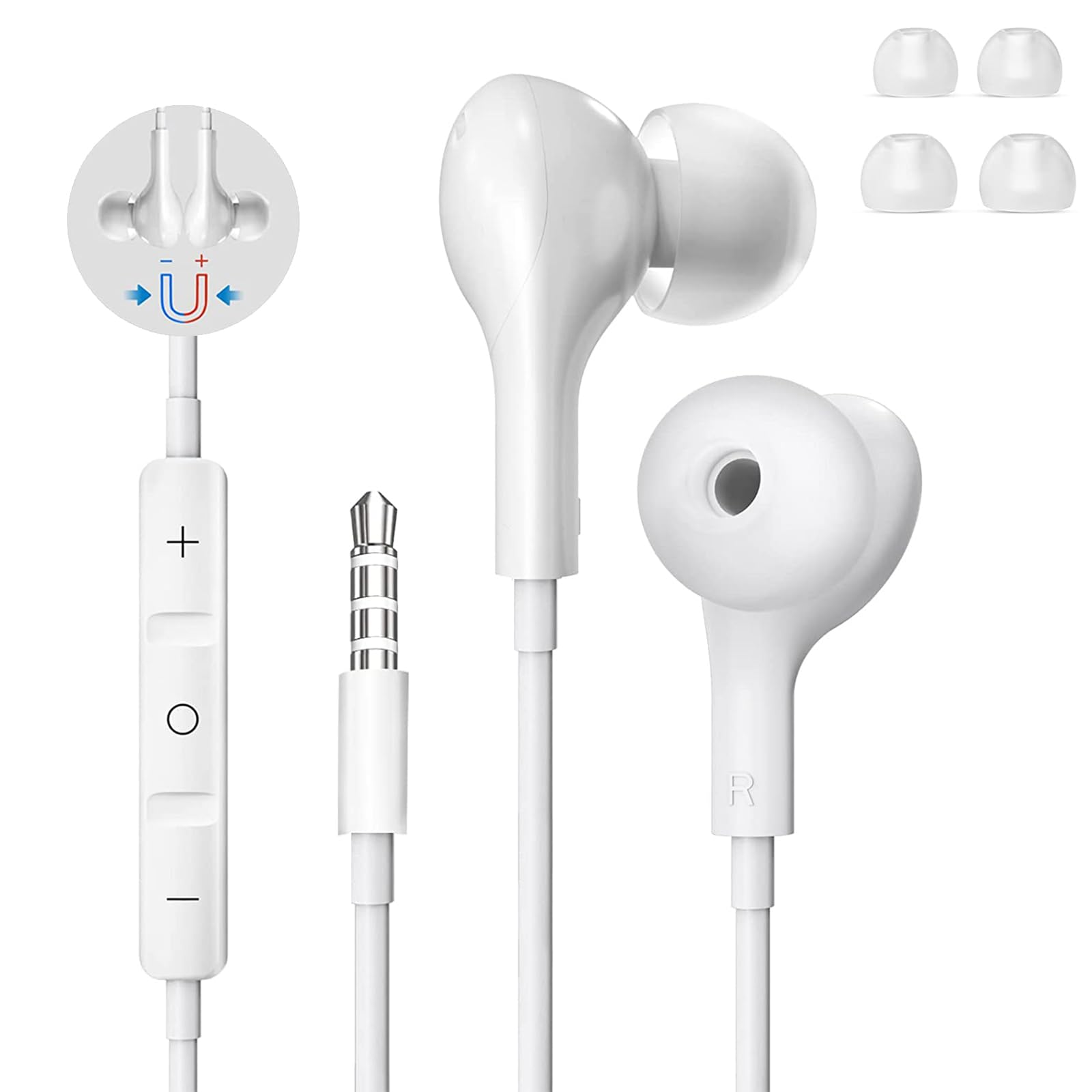 イヤホン 有線イヤホン マイク付き 3.5mm 磁気設計 【NEWモデル】 パソコン用 イヤホンマイク リモコン付き 騒音低減 カナル型 通話可能 音量調整 HIFI音質 絡みにくい テレワーク オンライン会議用 トレーニング用 PC用 マイク付きイヤホン 3.5mmジャックのデバイスに適