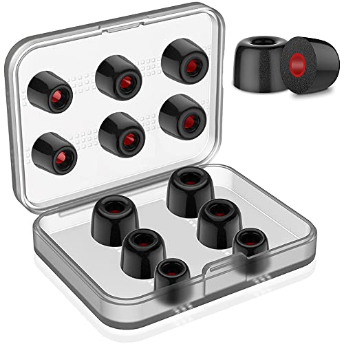 【送料無料】FEYCH イヤーピース 6ペア(Mサイズ6ペア) ウレタン製 低反発 イヤホンパッド イヤホンキャップ イヤホンイヤーピース 遮音性 交換用 脱落防止 収納ケース付き (内径4.5mm SML)