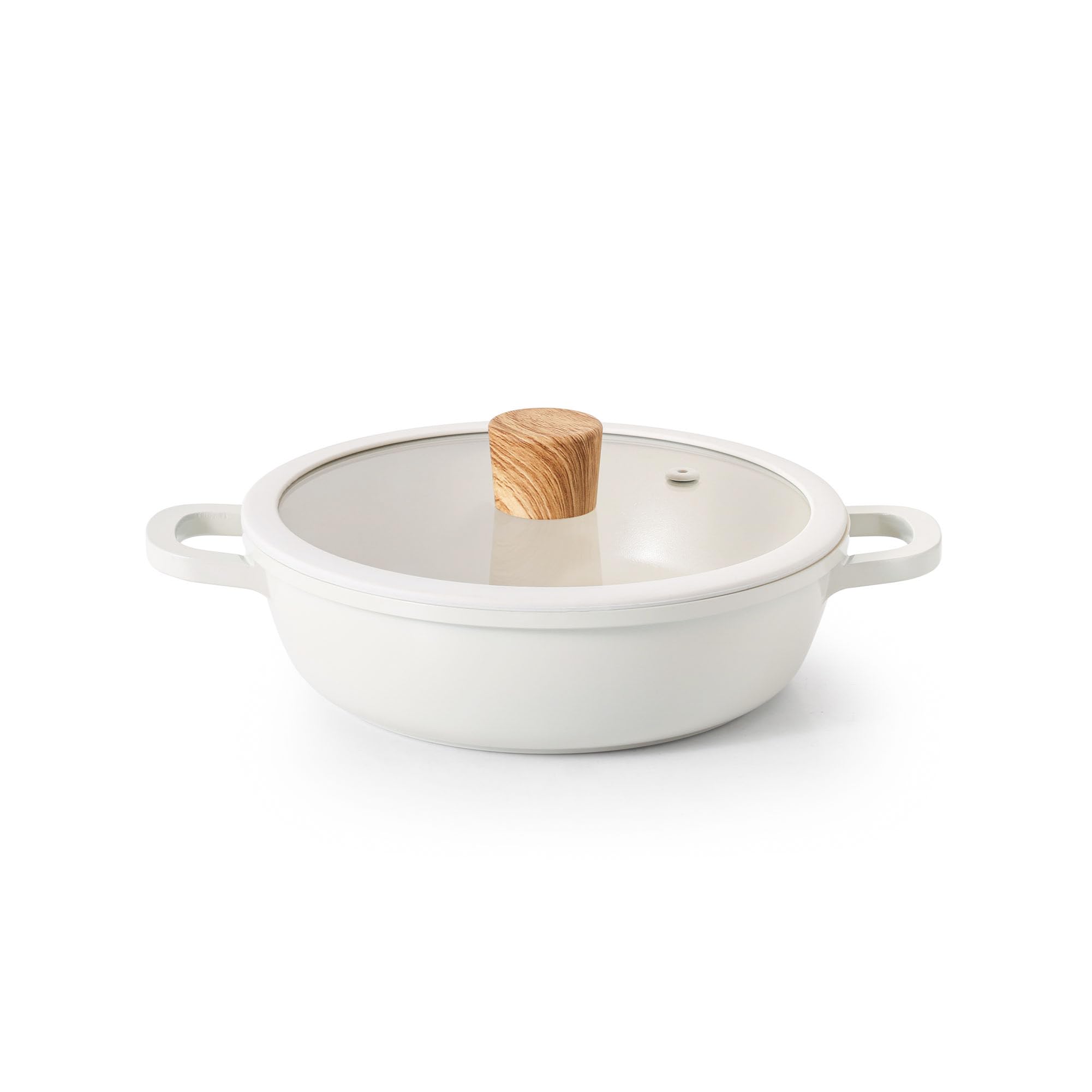 【送料無料】SENSARTE 両手鍋 20cm セラミック IH対応 ガス対応 卓上鍋 すき焼き鍋 一品万能 煮る 焼く 炒める 揚げる 焦げ付きにくい お手入れ簡単 ガラス蓋付 しゃぶしゃぶ カレー おでん