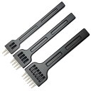 【送料無料】KIMLONTON 丸目打ち 円型穴あけポンチ 革ポンチ 円形打ち 革ベルト用打ち具 レザークラフト道具 2本歯・4本歯・6本歯3本セット (ブラック, 6mm)
