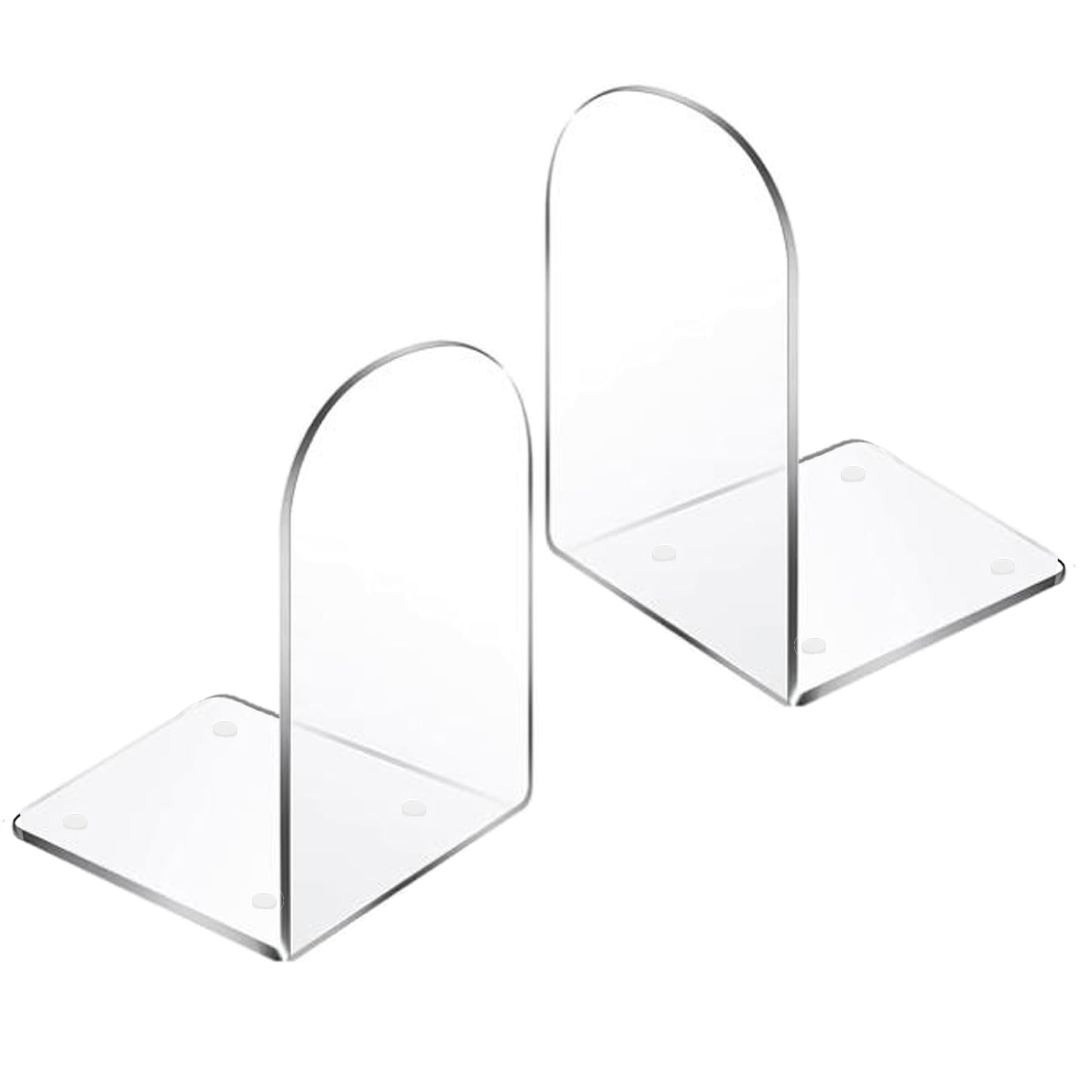 【送料無料】MerryNine 2pcsブックエンド アーチ型設計 倒れないアクリル製卓上ブックスタンド - 本立..