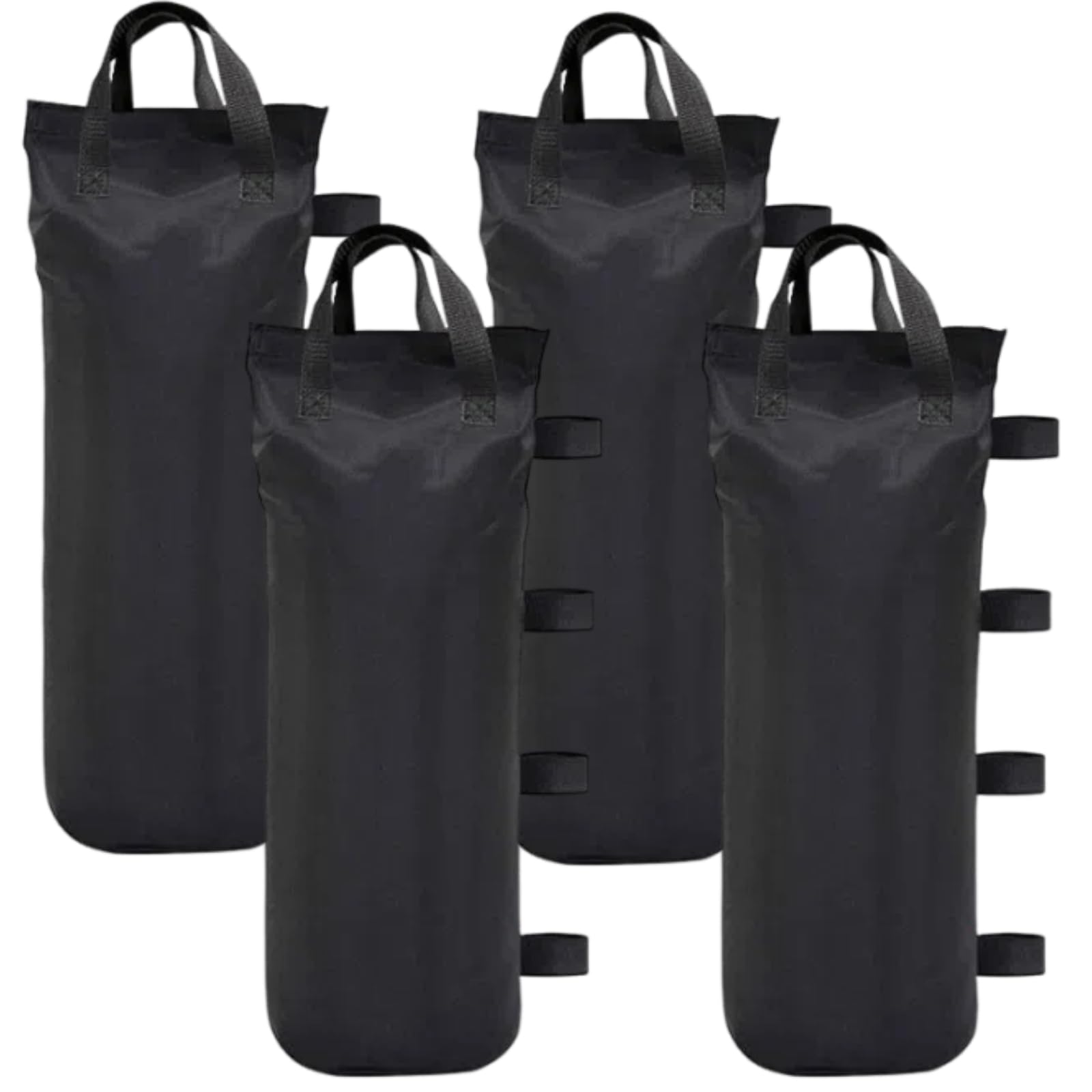 【送料無料】KALOLINNA ウェイトバッグ テント タープ 砂袋 4個セット 重し袋 固定用 タープテント用 テント用砂袋 キャンプ 固定用具 ビーチパラソル 固定 重り 重し袋 強風対策 (ブラック4点セット)