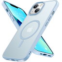 【送料無料】Miracase iPhone13 ケース【Magsafe対応・米軍規格】傷防止iPhone13ケース 6.1インチ、耐衝撃、黄ばみ防止、金属ボタン、マット、フロスト、半透明、水色