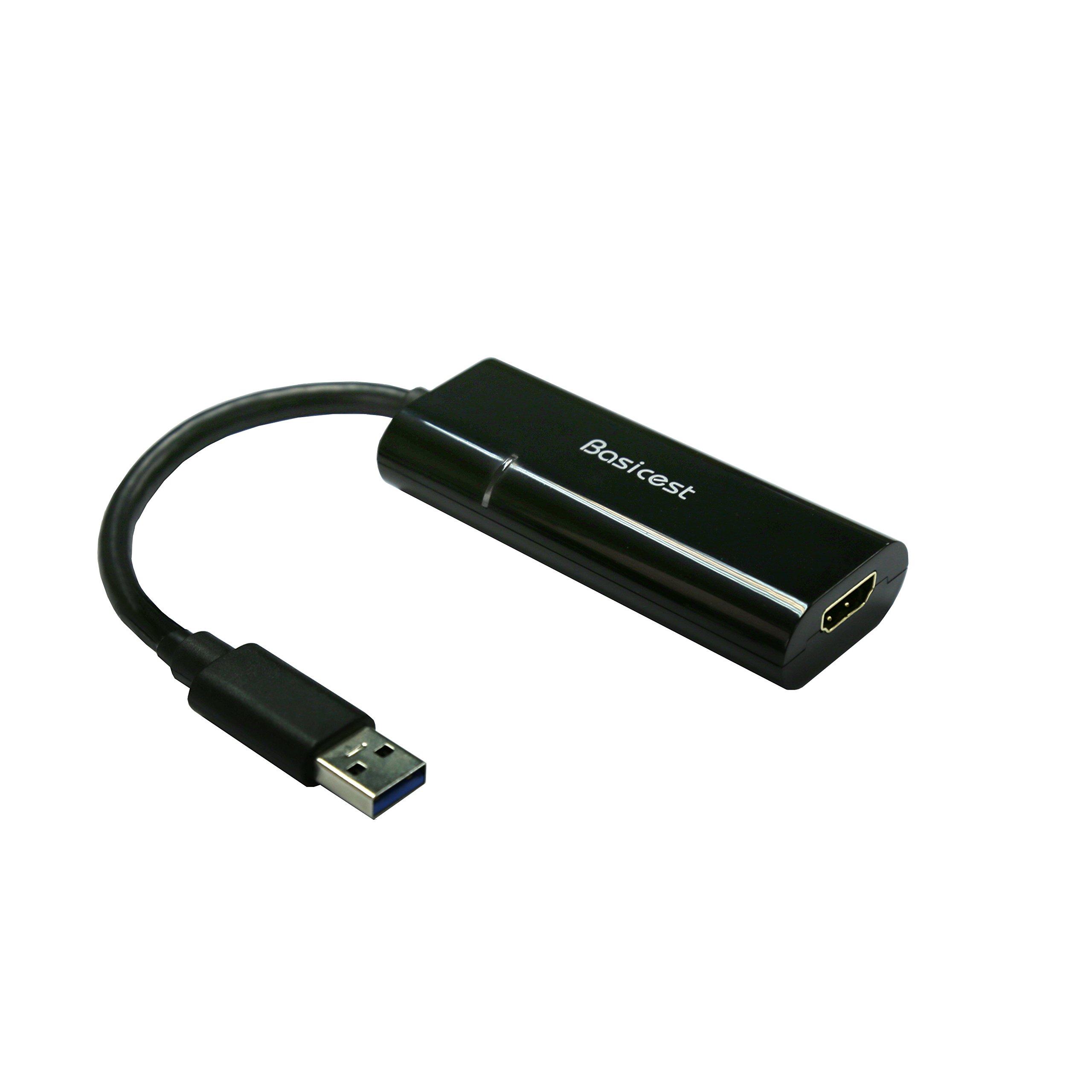 【送料無料】Basicest USB 3.0 to HDMI グラフィック 変換 アダプター ケーブル Displaylink チップ使用 Win10対応【相性保証付き】