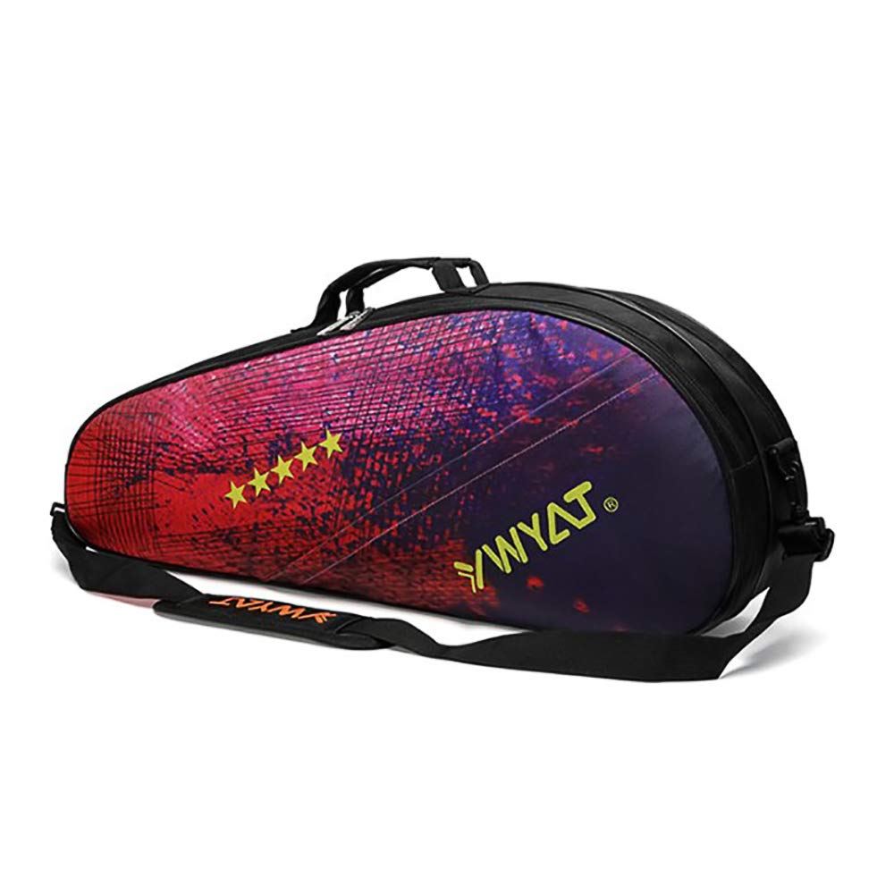 【送料無料】FMAFNLY バドミントンラケットバッグ テニスバッグ バドミントン ケース スポーツ ラケット収納 ラケットバッグ 部活 6本用 2室 シューズ収納 防水素材 持ち運び簡単 オレンジ