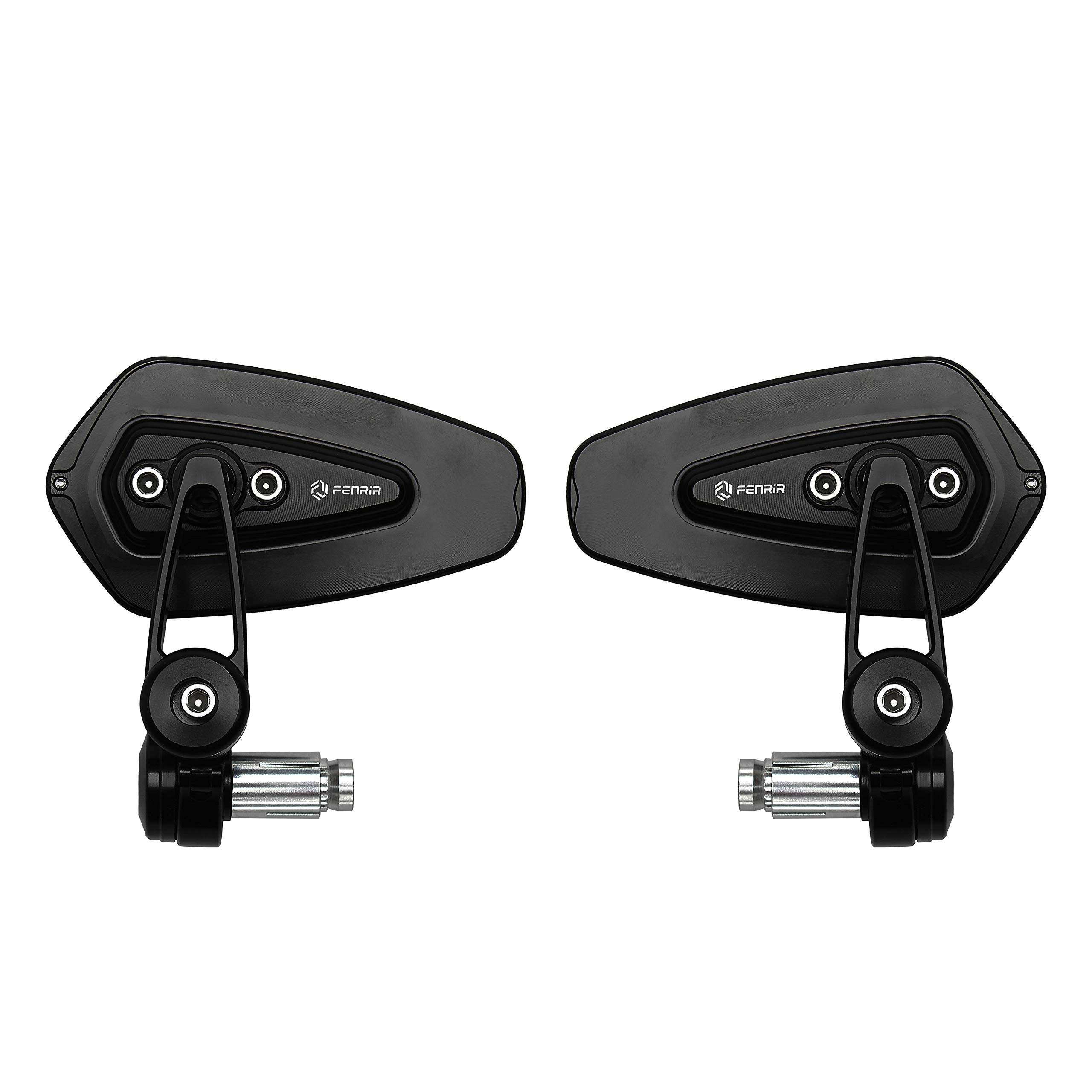 FENRIR ブラック オートバイ バイク バーエンドミラー バイク ミラー レトロ CNC アルミ にとって M6/M..