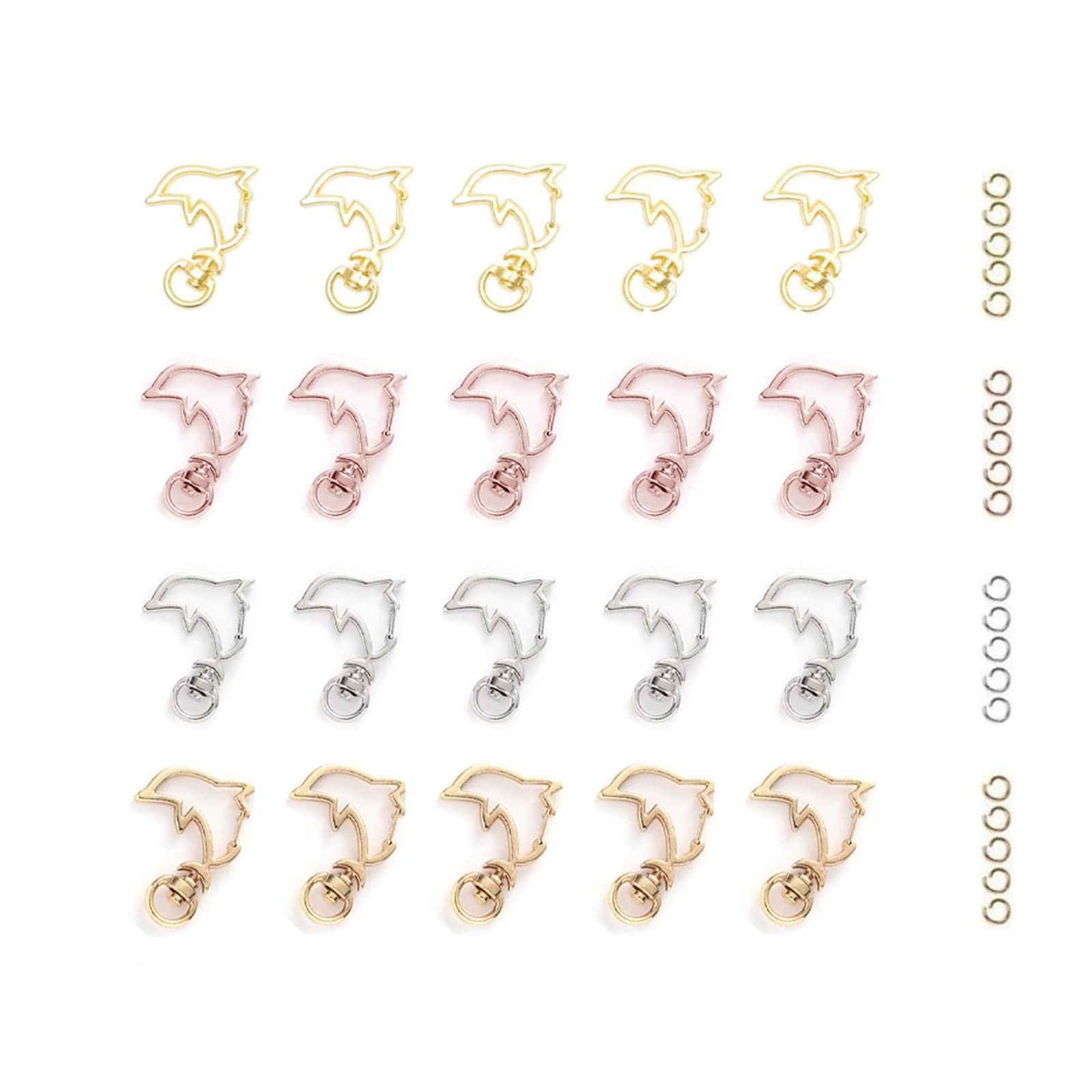 【送料無料】YFFSFDC キーホルダー金具 20個 回転カン付き ワンタッチキーホルダー カワイイ DIY用パーツ 手作り キーリング シルバー ゴールドなど...