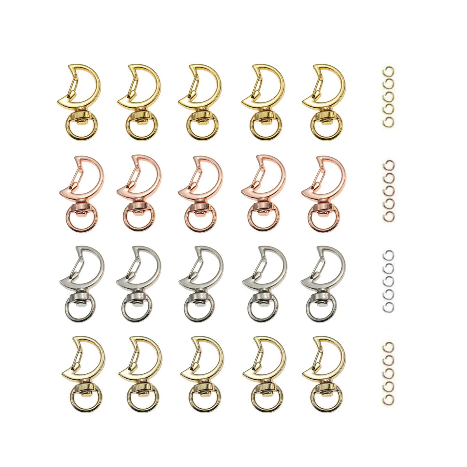 【送料無料】YFFSFDC キーホルダー金具 20個 回転カン付き ワンタッチキーホルダー カワイイ DIY用パーツ 手作り キーリング シルバー ゴールドなど...