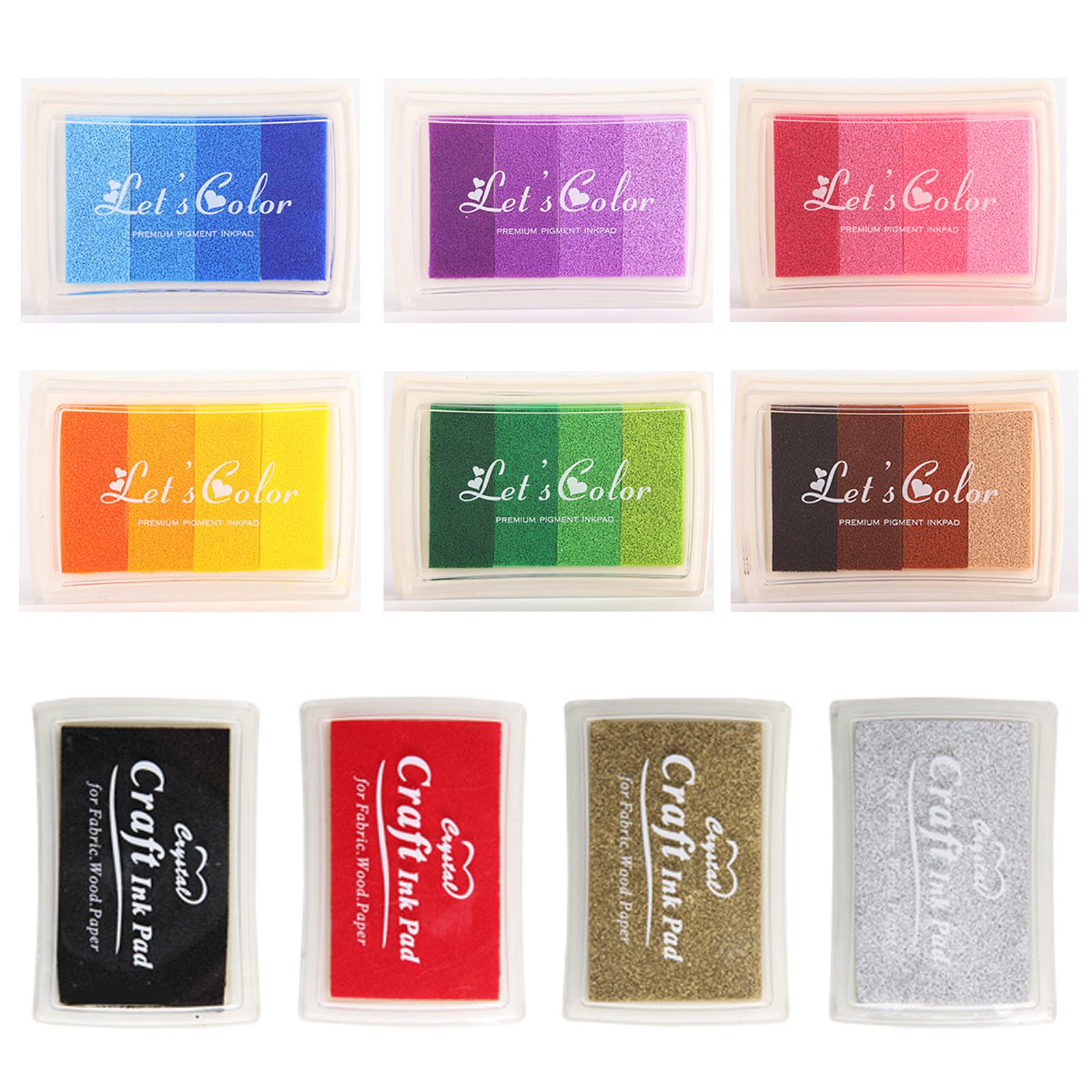 【送料無料】LIANHATA スタンプ台 10セット 全28色 スタンプ インク パッド カラフル フィンガーペイント 署名 朱肉 手帳 年賀状 クラフト 布 木材 DIY 知育玩具 高発色 (28色)