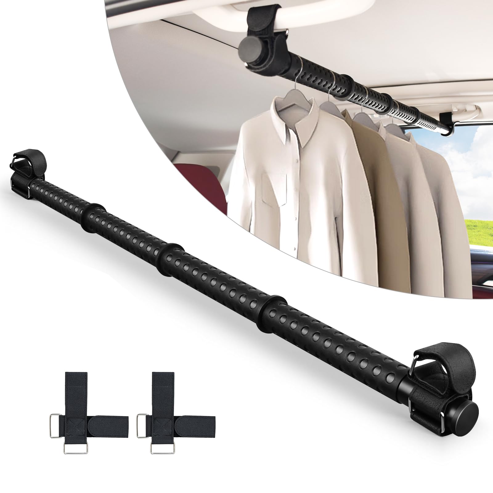 【送料無料】Vtuesxn 車用ハンガーバー インテリアバー 長さ調整可能 83cm〜156cm 工具不要 取付簡単 ..