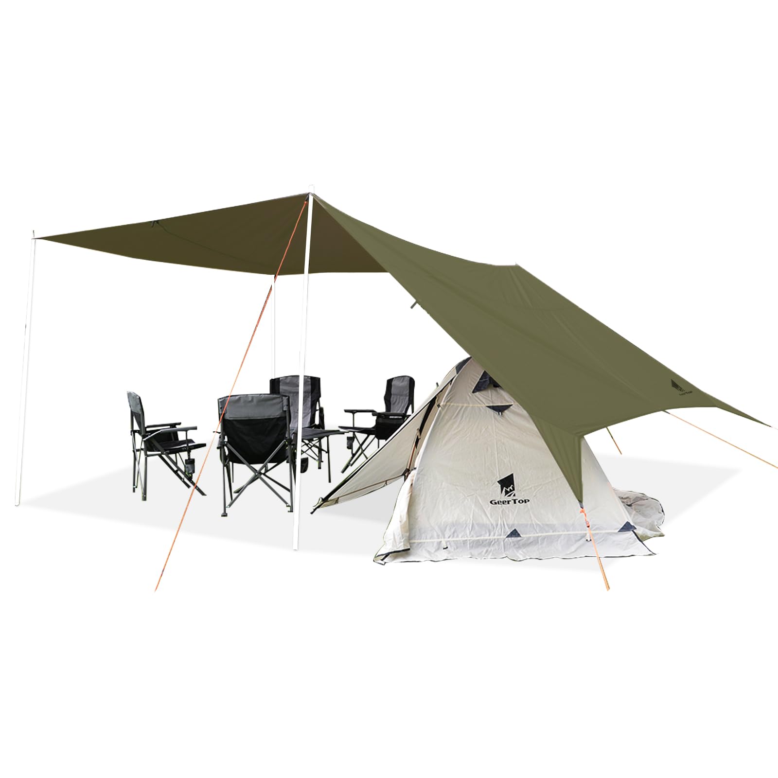 【送料無料】Geer Top 防水タープ キャンプ タープ 3m×5.25m 大型 遮光 遮熱 耐水3000mm 耐引裂 日よけ..