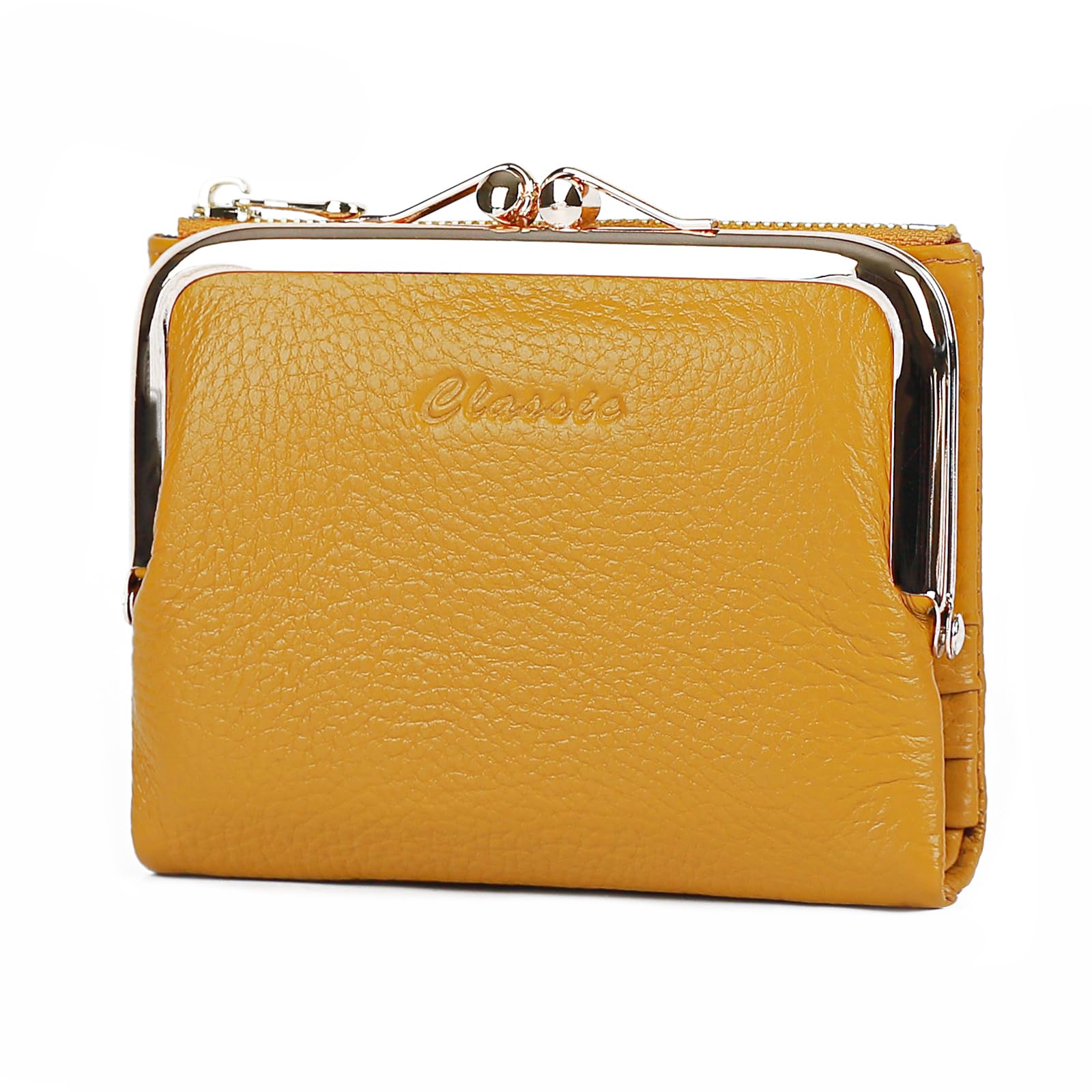 【送料無料】[imeetu] がま口財布 本革 レディース 二つ折り財布 旅行財布 大容量 柔らかい 小銭入れ付..