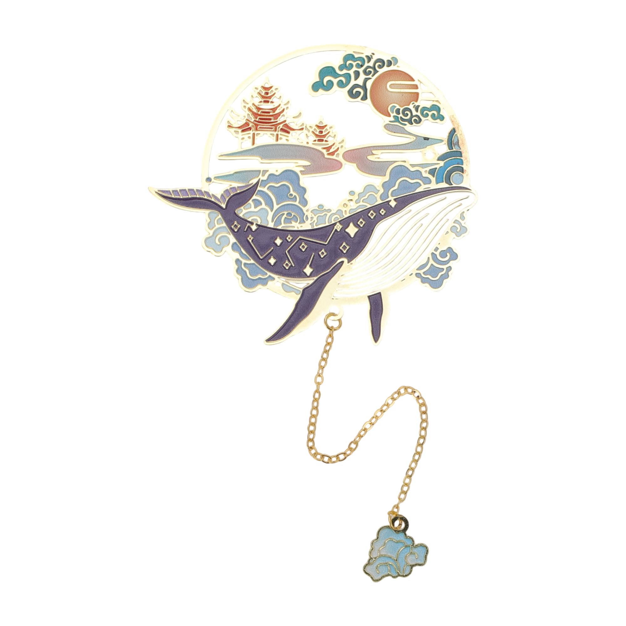 【送料無料】CAPASTEC しおり ブックマーク 栞 中国風 金属 友達 読者 本愛好家 読書用 オフィス 家庭用品 プレゼント かわいい動物 鯨 2