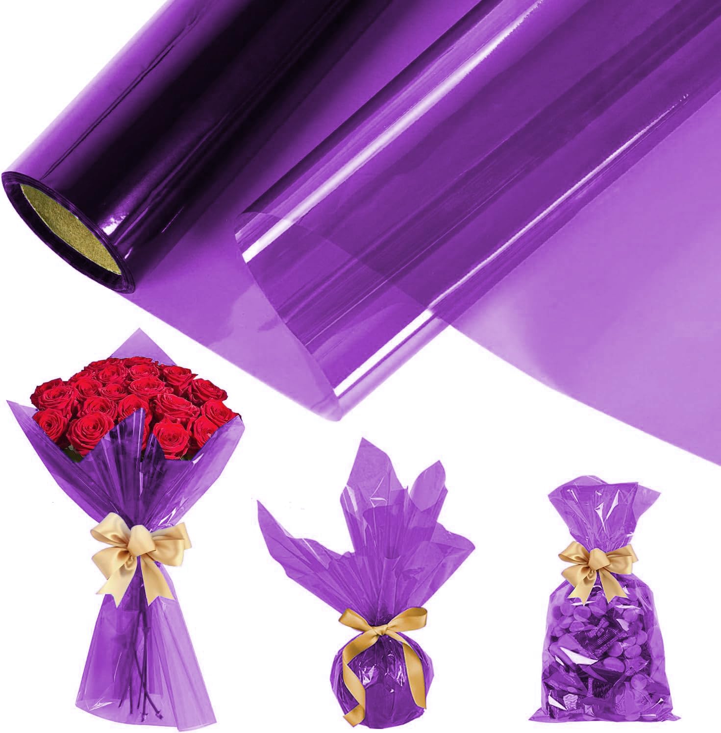 【送料無料】Geerow カラーセロハン セロファン セロファンシート セロファンラップロール 大容量 包装用紙 ラッピング ロール 用セロファン 結婚式 工芸...