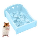 【送料無料】PAVIKE ハムスターベッド 涼感 ハムスター冷却ベッド 木製 ハムスター寝床 物理冷却 暑さ対策 小動物の隠れ家 クールマットが付 洗濯可能 オールシーズン対応 ハリネズミ ウサギ ネズミ ハムスター用品 約10x6.5cm(ブルー)