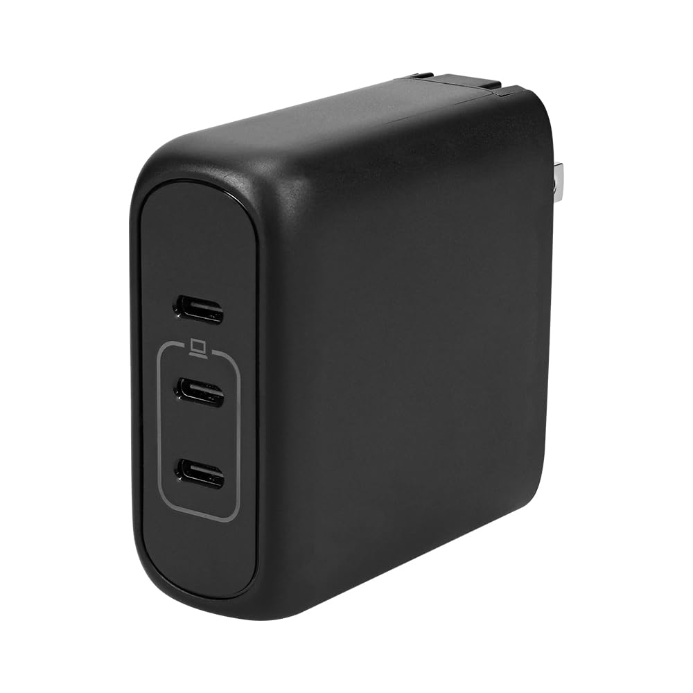 【送料無料】オウルテック AC充電器 PD100W 急速充電器 Type-C タイプC USB-C 3ポート 同時充電 【PSE認証/GaN採用】 小型 折りたたみプラグ ノートパソコン スマートフォン タブレット各種対応 ブラック OEC-APD100C3G-BK