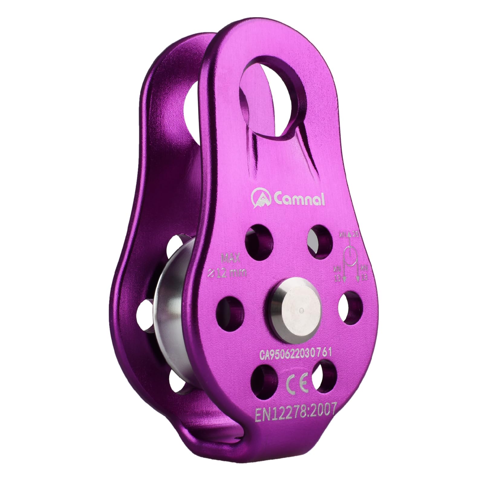 【送料無料】JEELAD クライミング プーリー 26kN マイクロ シングルプーリー 固定型 滑車 ローププーリー アルミニウム製 運搬 輸送用 (パープル)