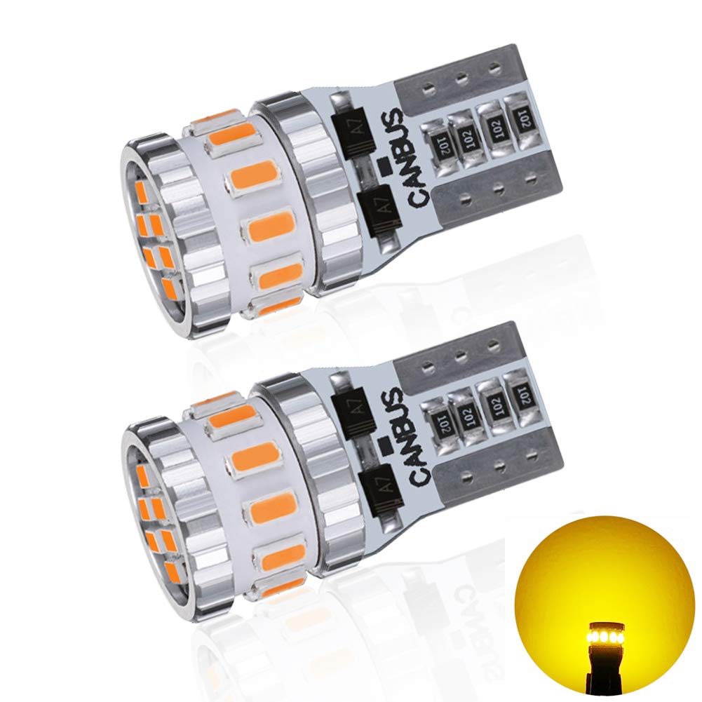 【送料無料】T10 LED アンバー 爆光 2個 キャンセラー内蔵 LED T10 車検対応 3014LEDチップ18連 12V 車用 ポジション/ライセンスランプ/ナンバー灯/ルームランプ (2個セット)