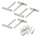 LUCKYBEE 6個入り ブラケット 金具 棚受け フローティング 隠し 差し込みタイプ シルバー 70mm x 96mm 4" 差し込みタイプ 建築金具棚受 棚 テレビ 家庭用