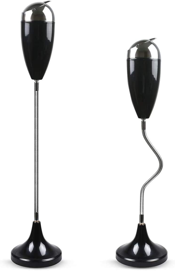 【送料無料】Ocaatech スタンド灰皿 ふた付き おしゃれ 屋外 室内 兼用 ステンレス 一個入り（ブラック）