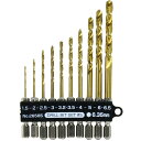 近与(KONYO) SUN UP ドリルビットセット 10本組 太径6.0mm6.5mm入 #5 (金属・金工)