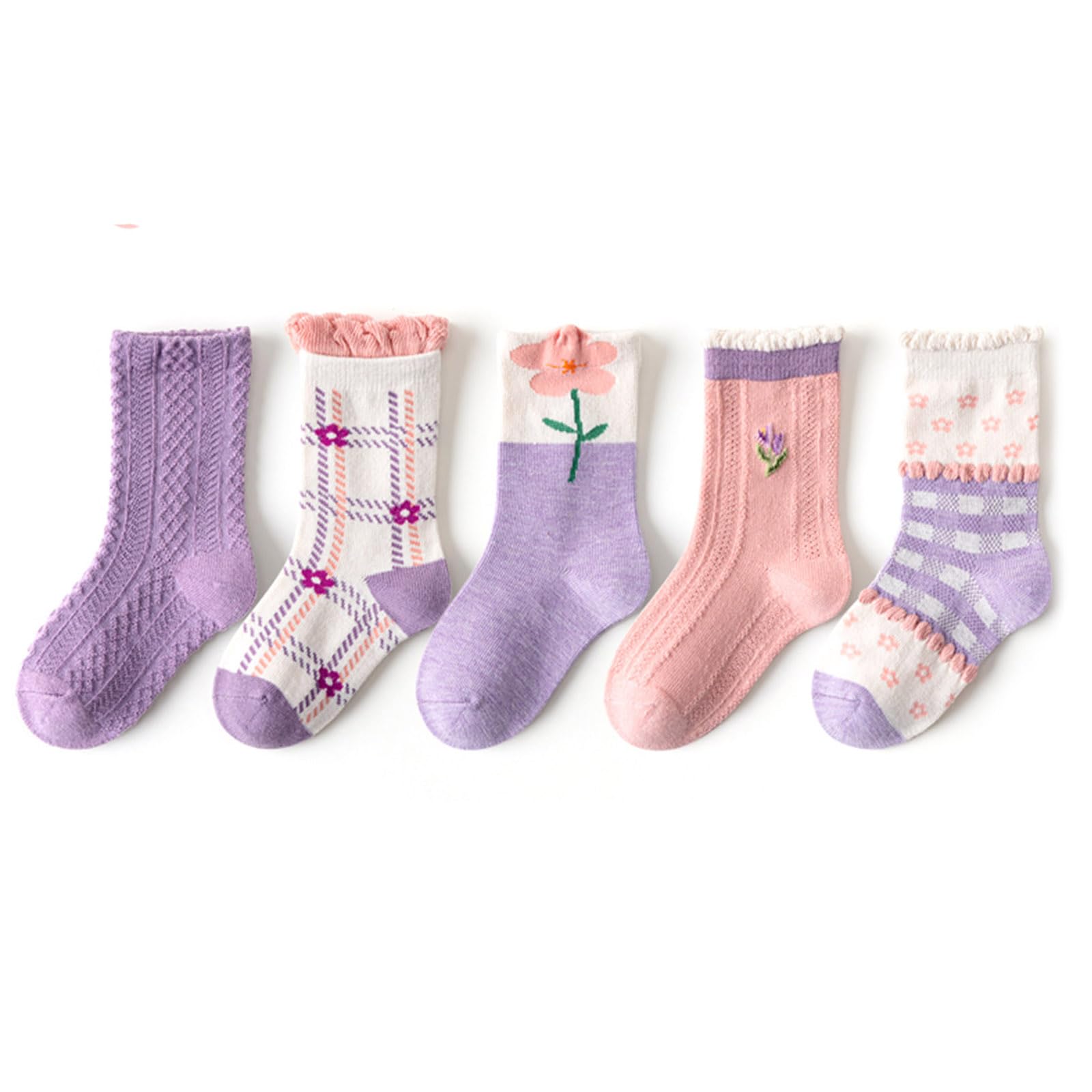 【送料無料】[konamiya] 靴下 キッズ 可愛い 女の子 靴下 子供 ガールズ 5足セット カラフルソックス ..