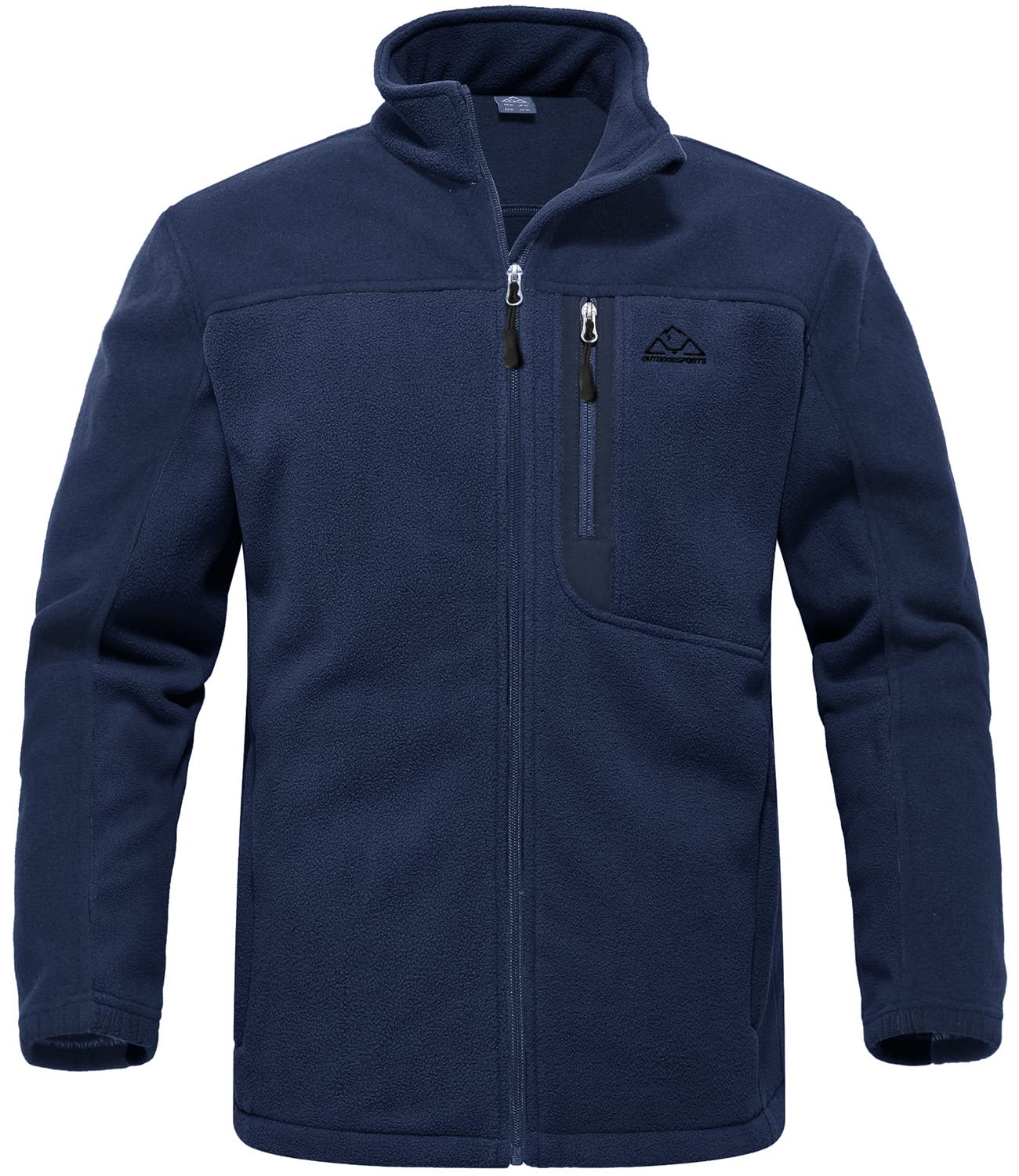 【送料無料】[Gopune] フリースジャケット メンズ ゴルフウェア アウトドア ジャケット ソフトシェル 登山服 フルジップ コート ウォーム 軽量 ハイネック 釣り スポーツ 春秋冬 色：02ネイビー、サイズ：4XL