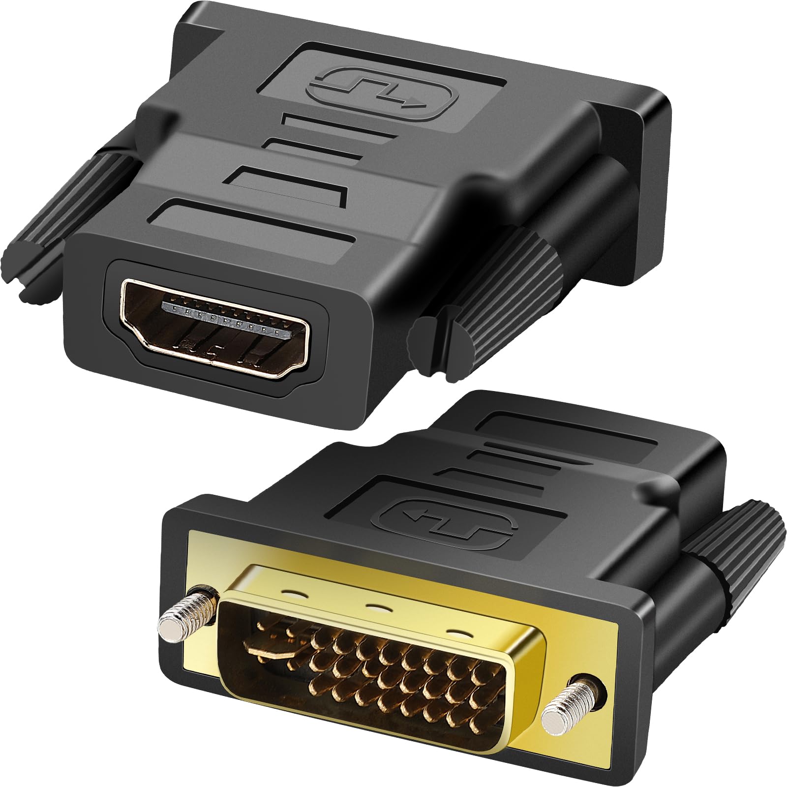 【送料無料】PASOW 【2パック】双方向伝送 HDMI DVI-D 変換 アダプター HDMI メス to DVI オス コンバーター HDMI DVI 変換 コネクタ HDMI DVI 24ピン 中継 プラグ