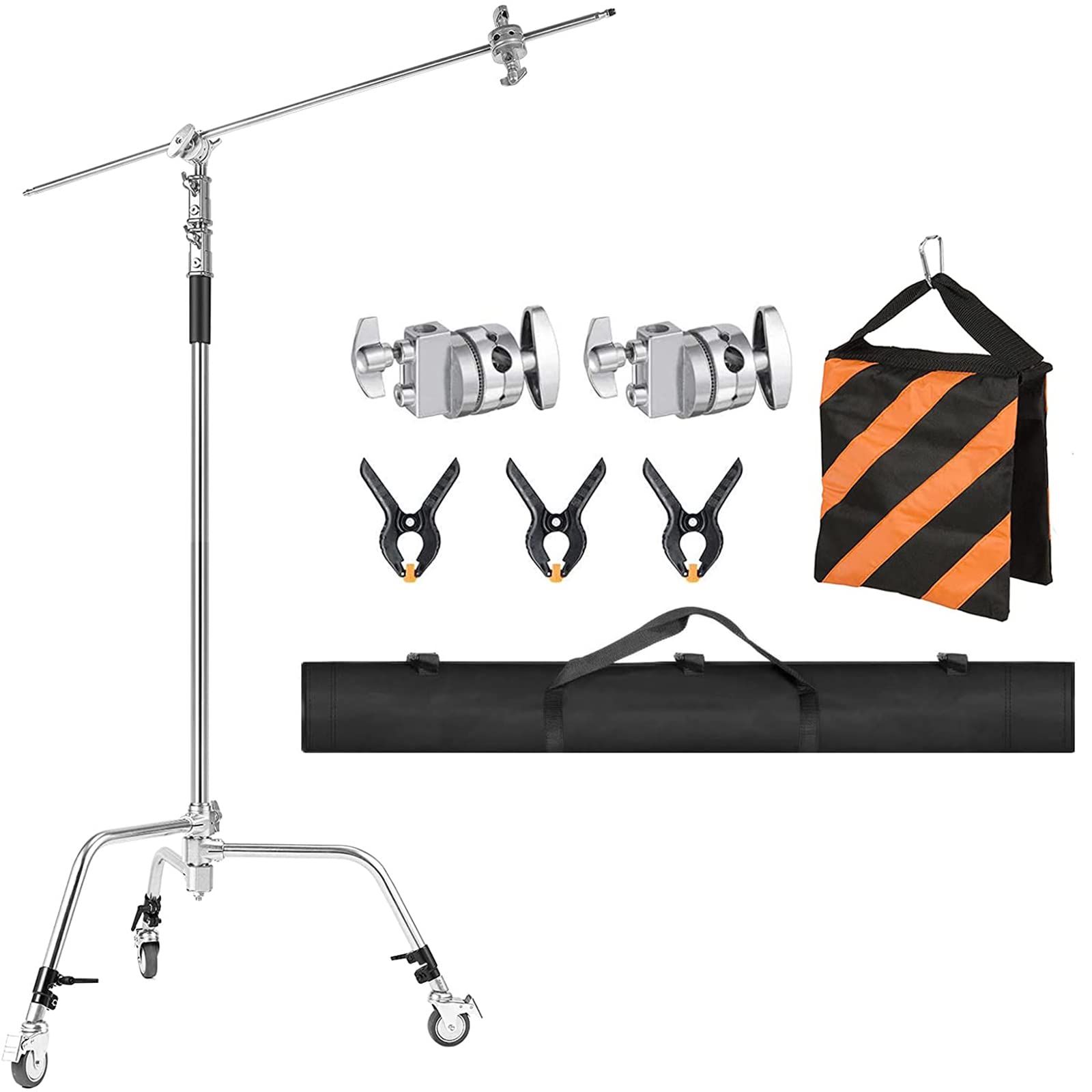 【送料無料】SOONPHO センチュリースタンド キャスター付き フルメタルCスタンド 1.3Mブームアーム 収..