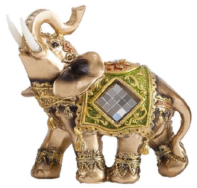 【送料無料】speed mao きらびやかな 象さん アジアン テイスト 風水 置物 オブジェ グリーン インテリア に 色：グリーン
