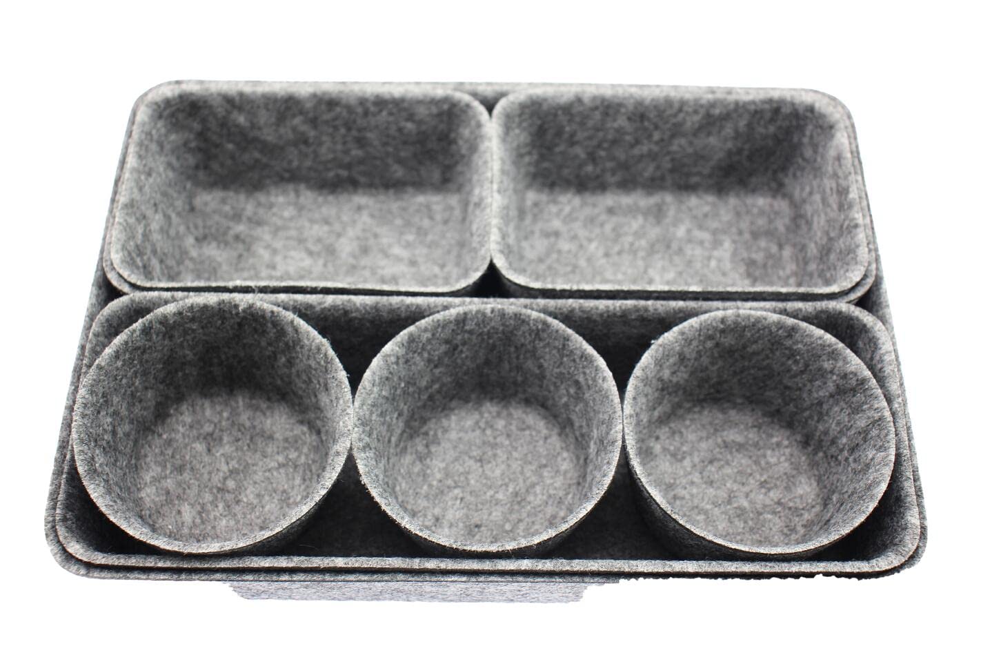 【送料無料】speed mao 引出し 整理 仕切り フェルト 製 小物 収納 ボックス グレー 8個セット 文房具 化粧品 整理に