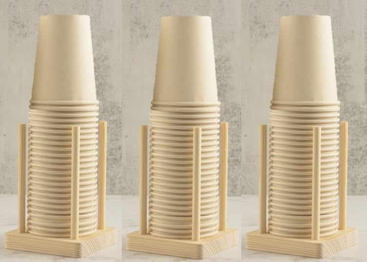 【送料無料】speed mao 木製 紙コップ ホルダー スタンド 収納 8cm 3個 セット