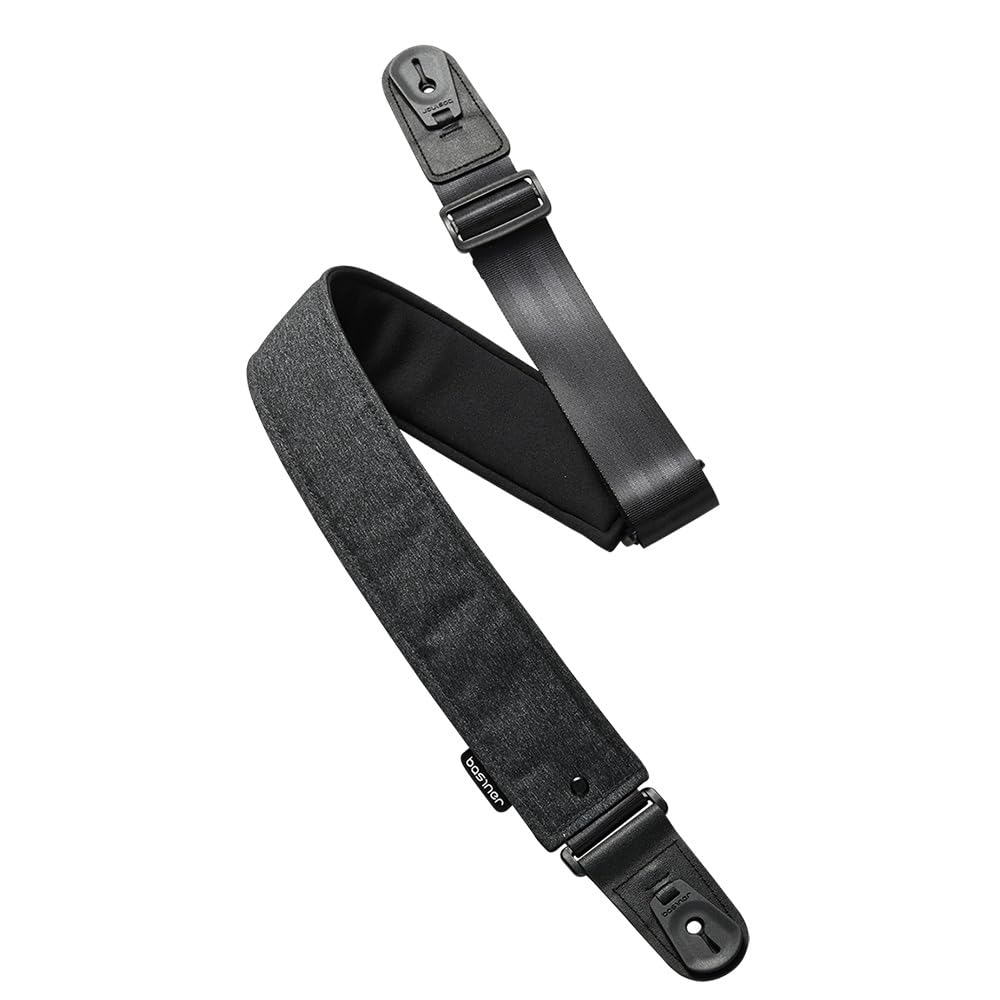 【送料無料】basiner ベイシナー ギターストラップ ACME STRAP VITALGRIP ストラップロック構造 ネオプレン素材パッド ACME-STRAP 【国内正規品】 色：チャコールグレー、サイズ：固定