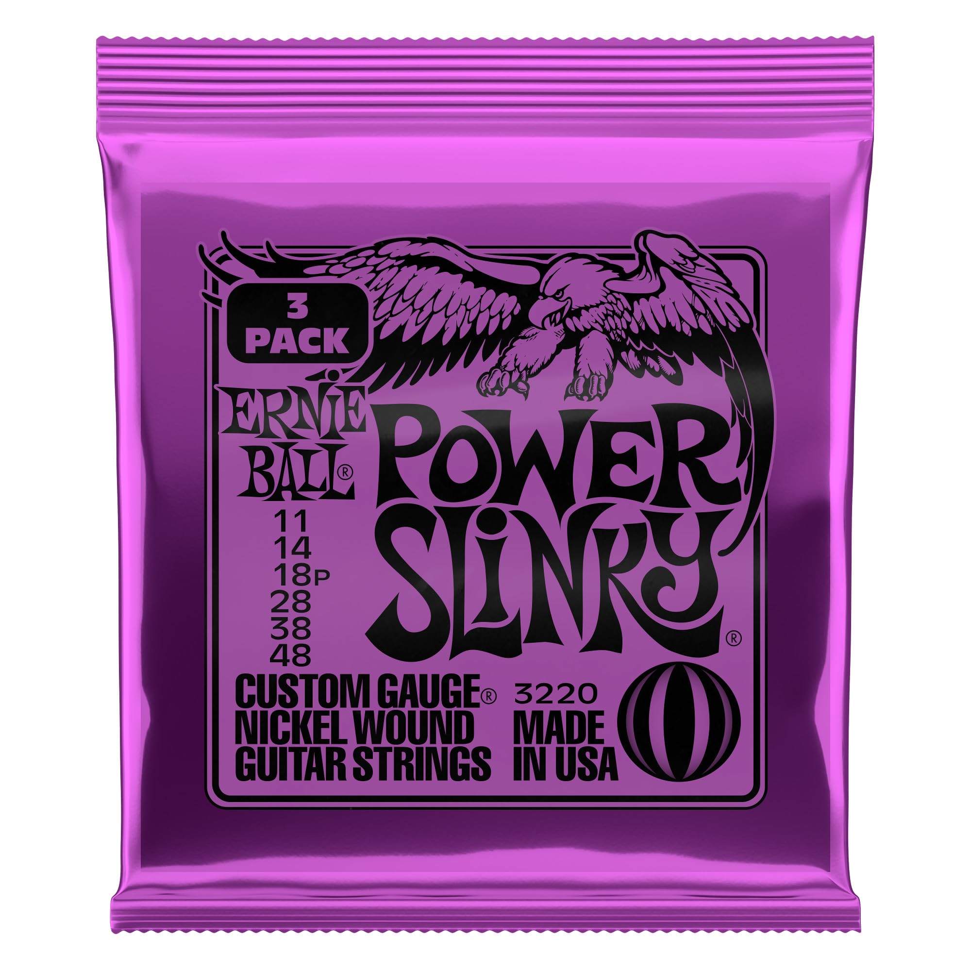 【送料無料】【正規品】 ERNIE BALL エレキギター弦 SLINKY 色:パワー(11-48)、サイズ:パワー(11-48)